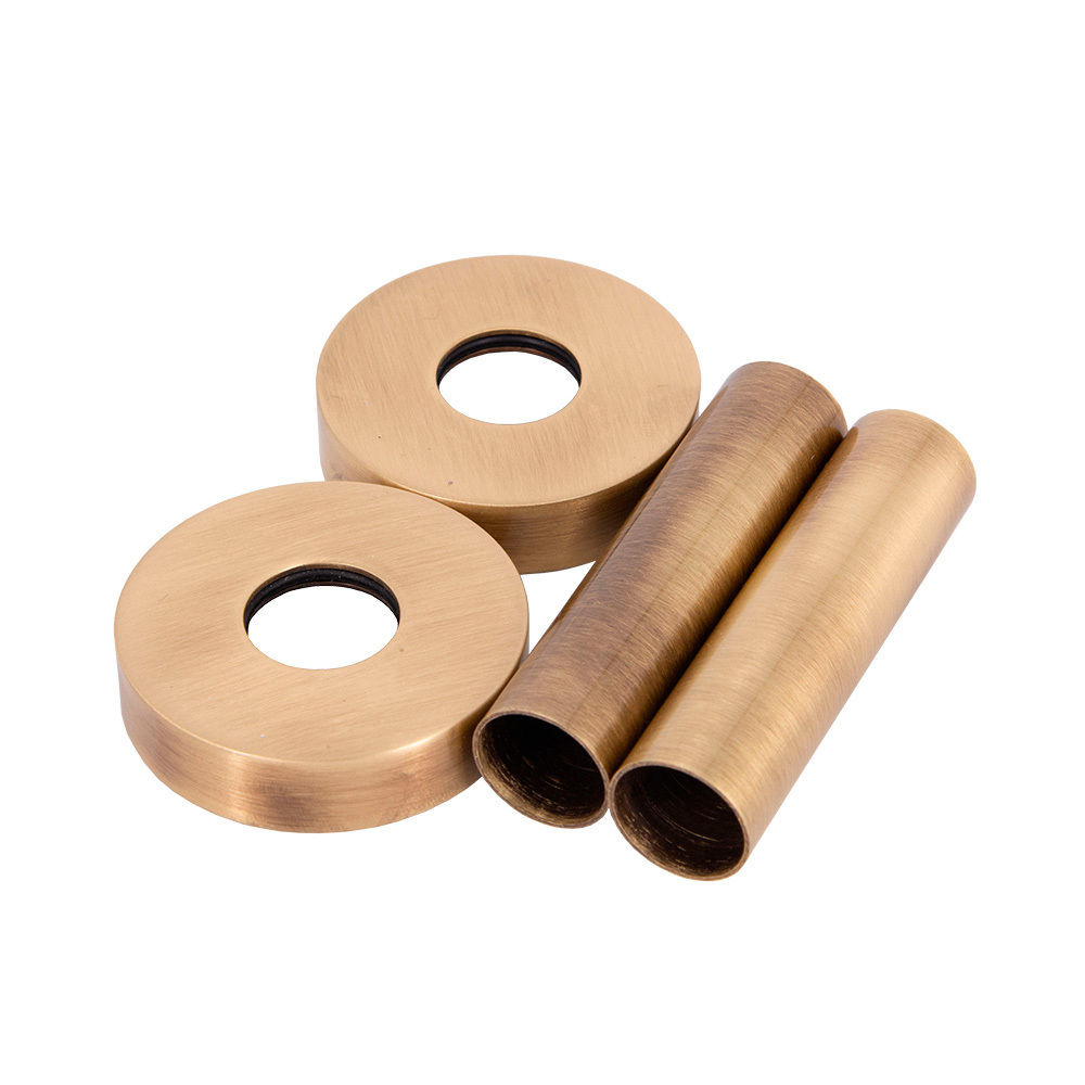 Изображение товара Комплект декоративных латунных трубок для радиатора с отражателями SR Rubinetterie 70 мм бронза