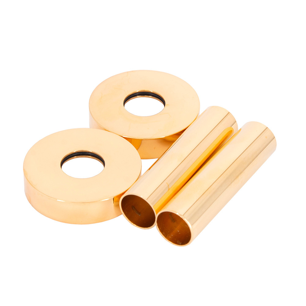 Изображение товара Комплект декоративных трубок для радиатора SR Rubinetterie золото 70 мм