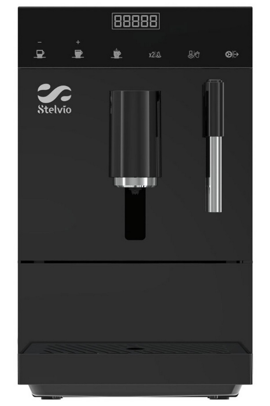 Изображение товара Автоматическая кофемашина Stelvio AC100 черная с жерновой кофемолкой и сенсорным управлением