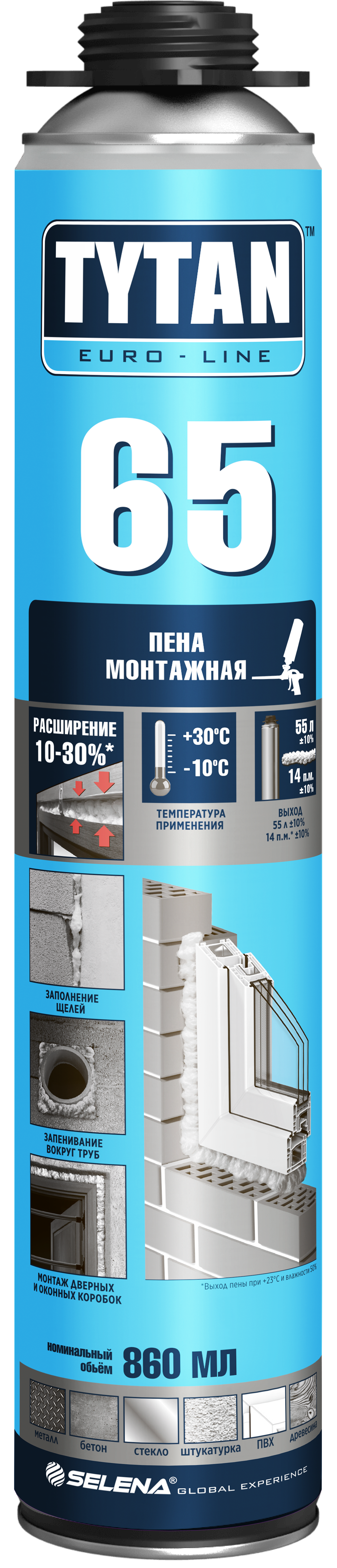 Изображение товара Пена монтажная профессиональная Tytan EL65 всесезонная 860 мл