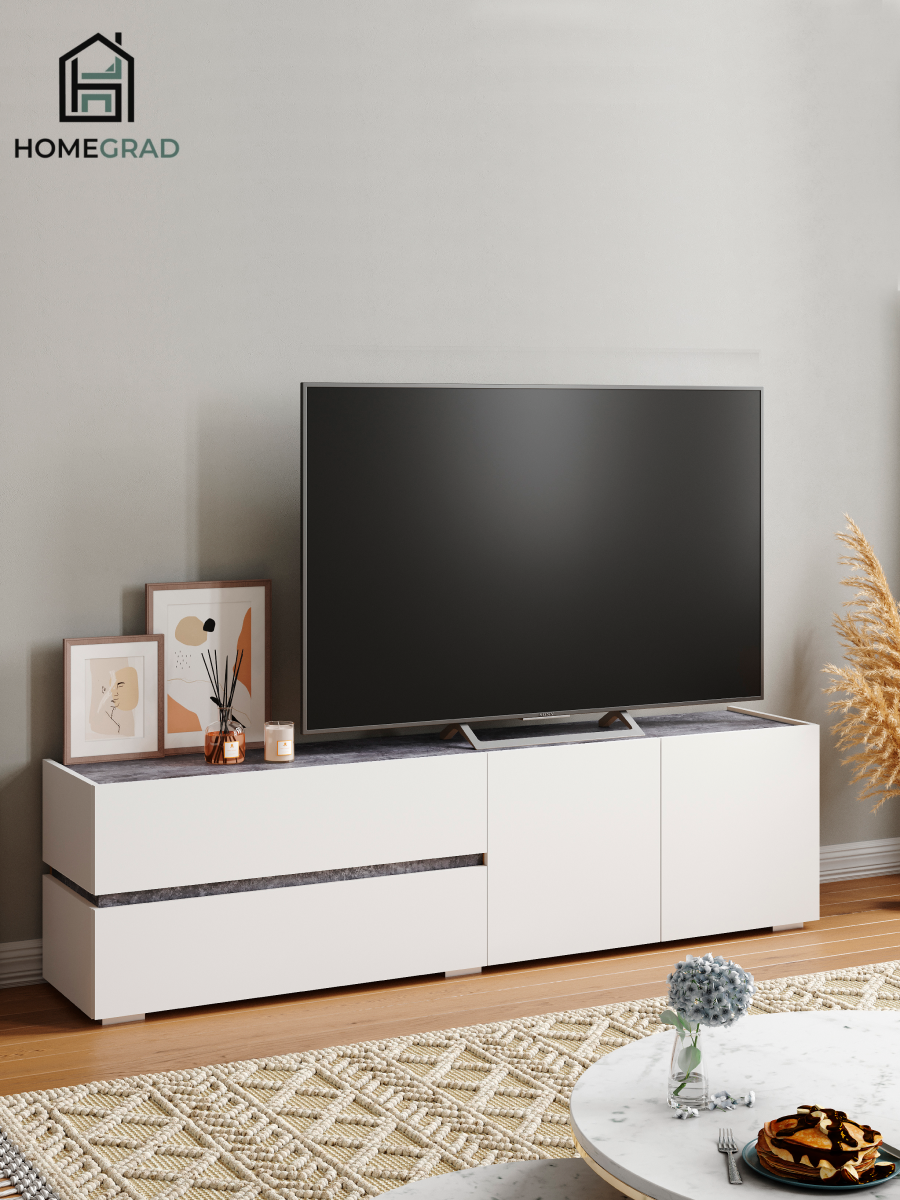 Изображение товара Тумба под телевизор Homegrad Arkon 180х49х37 см серый современный стиль