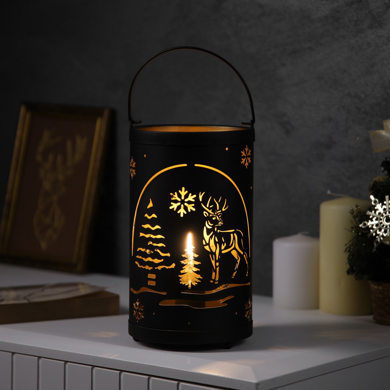 Изображение товара Светящаяся электрическая фигура Лесная поляна 21 см Luazon Lighting