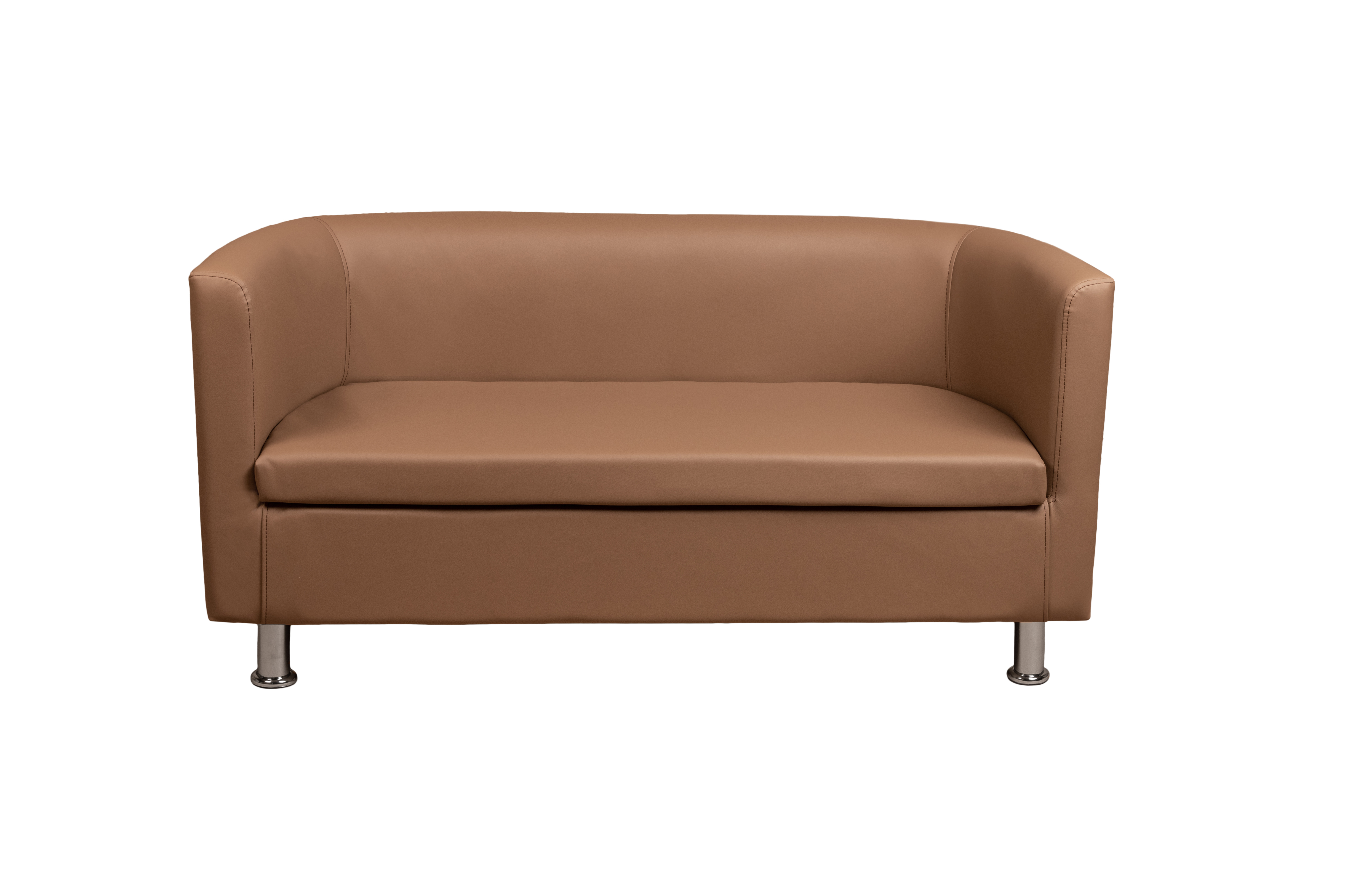 Изображение товара Диван прямой Марс 132x65x62 см эко-кожа коричневый для офиса и дома