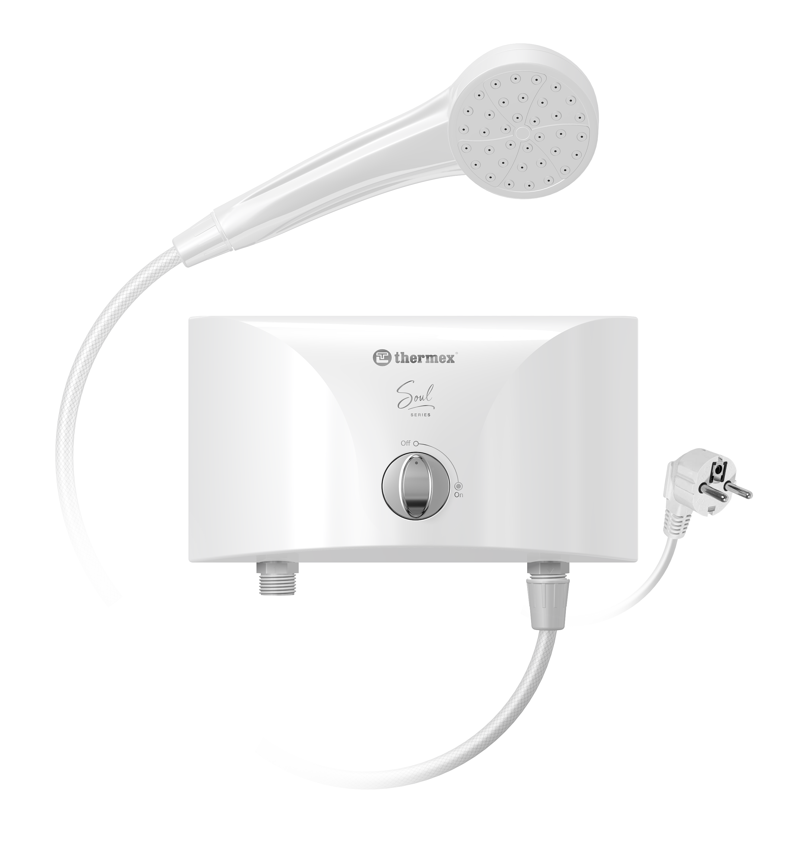 Изображение товара Проточный электрический водонагреватель Thermex Soul 3500 shower 3.5 кВт белый с душевой лейкой