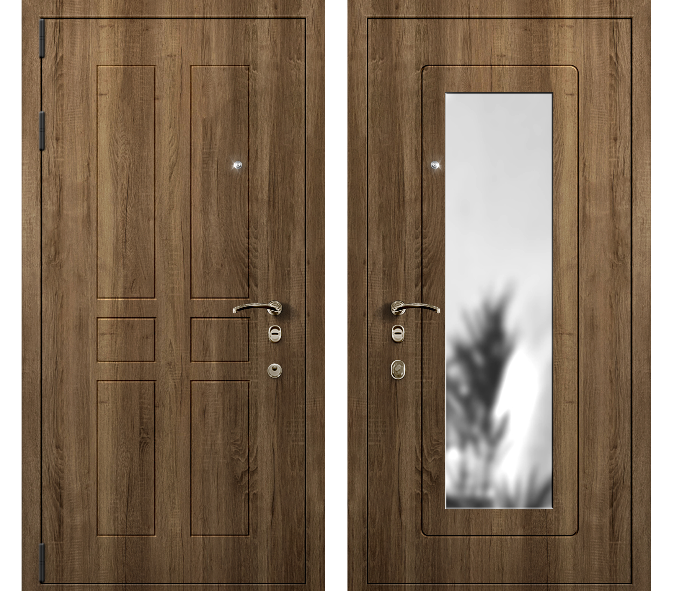 Изображение товара Входная дверь Такт-тайм Эталон Плюс 4, 200x90 см, дуб крафт табачный