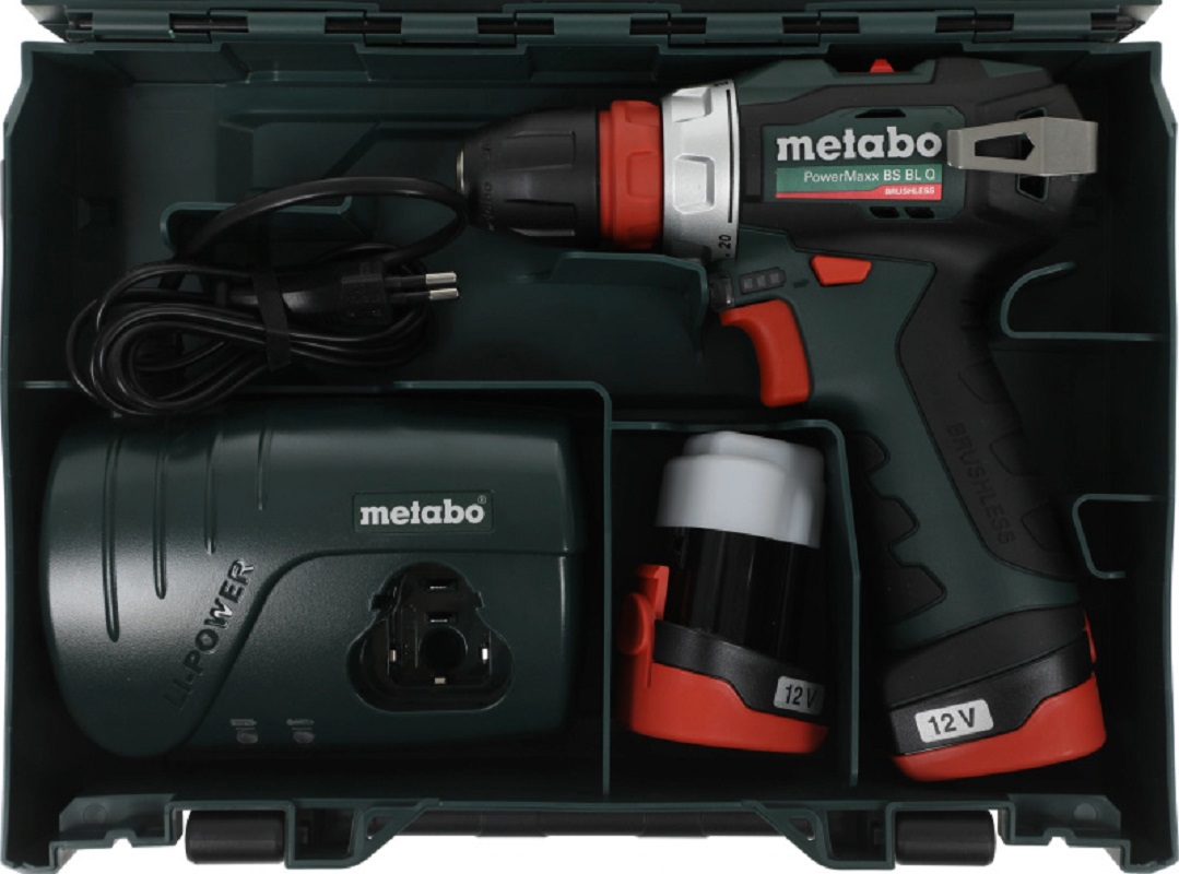 Изображение товара Дрель-шуруповерт аккумуляторная бесщеточная Metabo Power Maxx BS BL 601749500, 12 В Li-Ion 2x2 Ач Изображение товара Дрель-шуруповерт аккумуляторная бесщеточная Metabo Power Maxx BS BL 601749500, 12 В Li-Ion 2x2 Ач