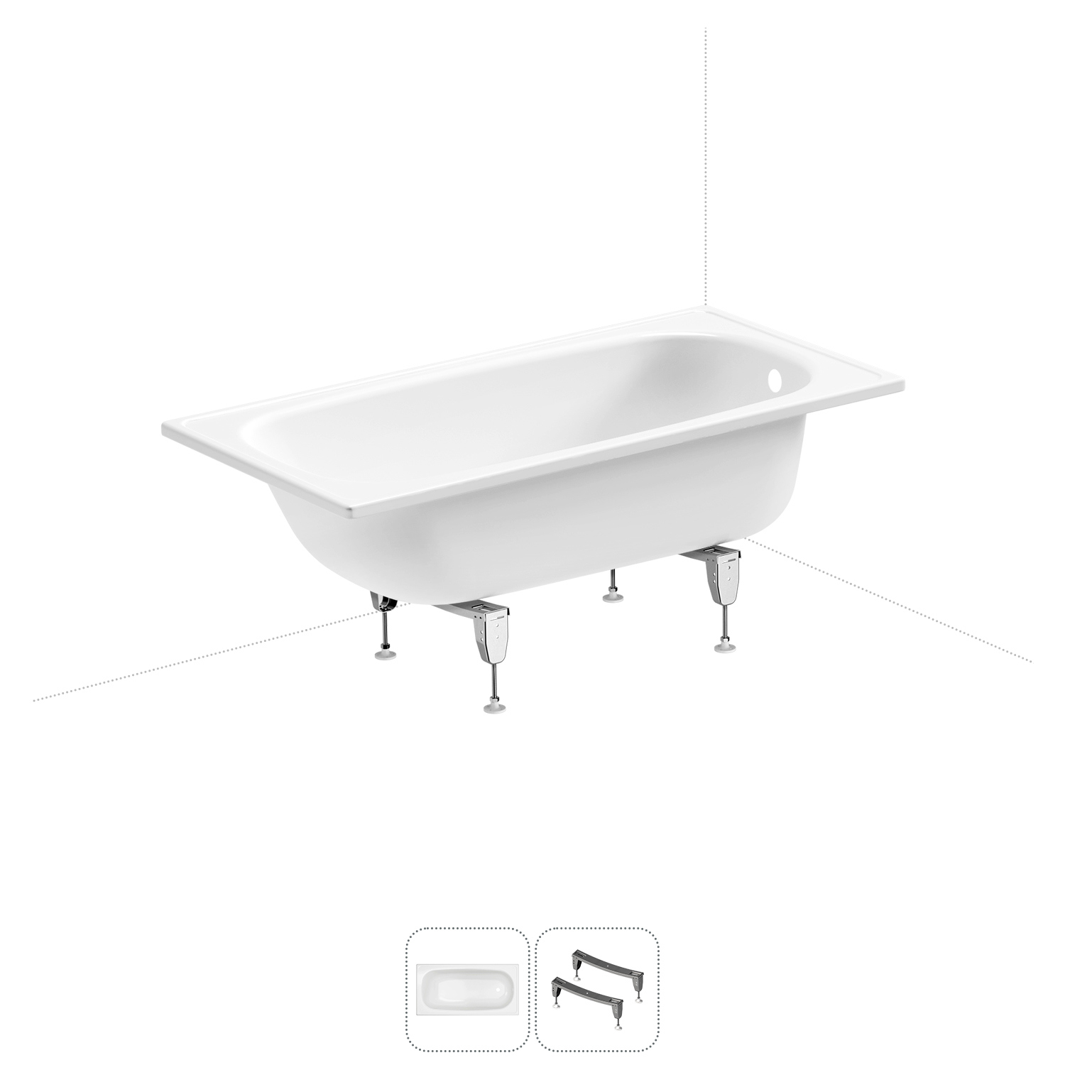 Изображение товара Прямоугольная ванна Sanitana BLB EuropaS30000812000000N_B30E12001N сталь 130x70 см с ножками