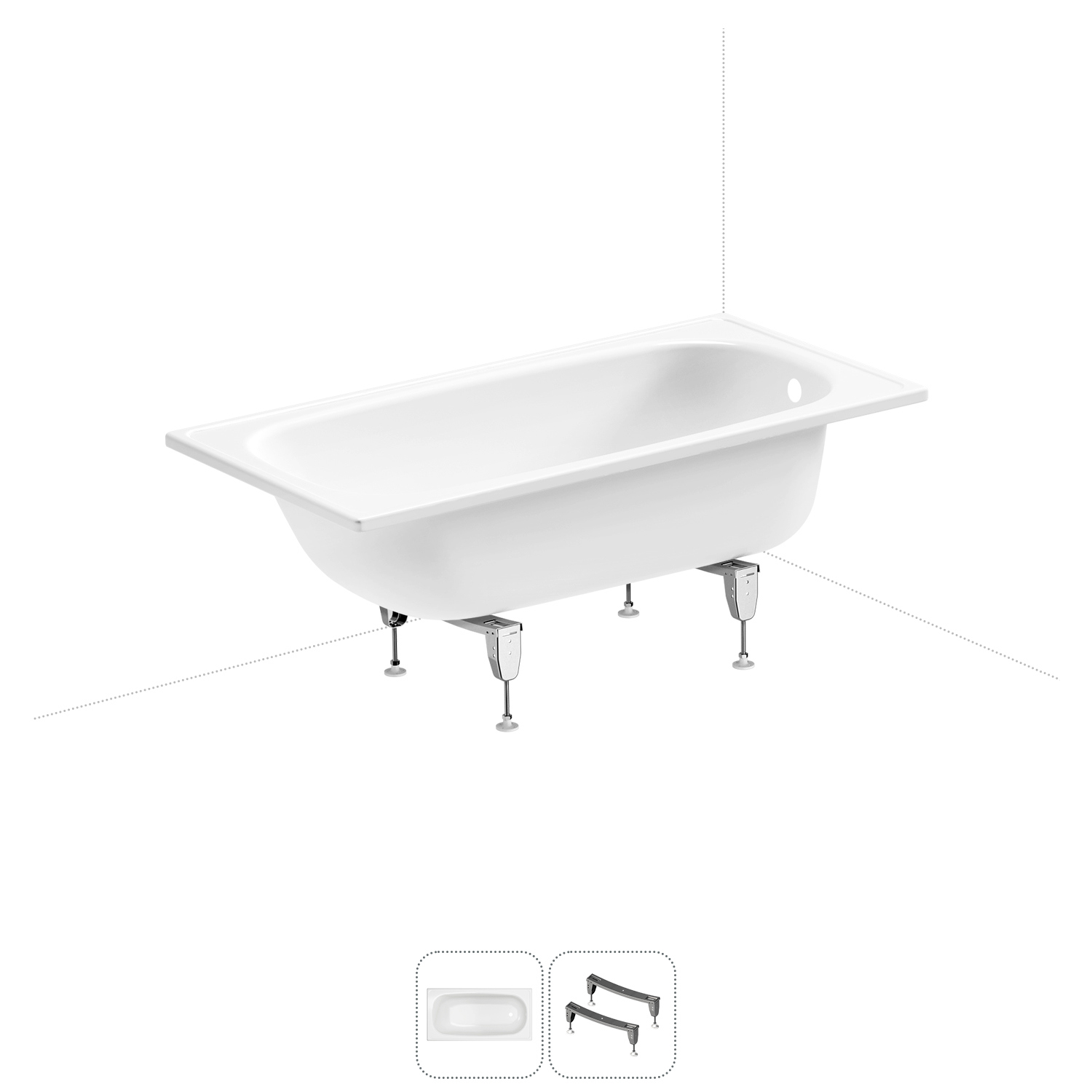 Изображение товара Прямоугольная ванна Sanitana BLB EuropaS30000912000000N_B40E12001N сталь 140x70 см с ножками