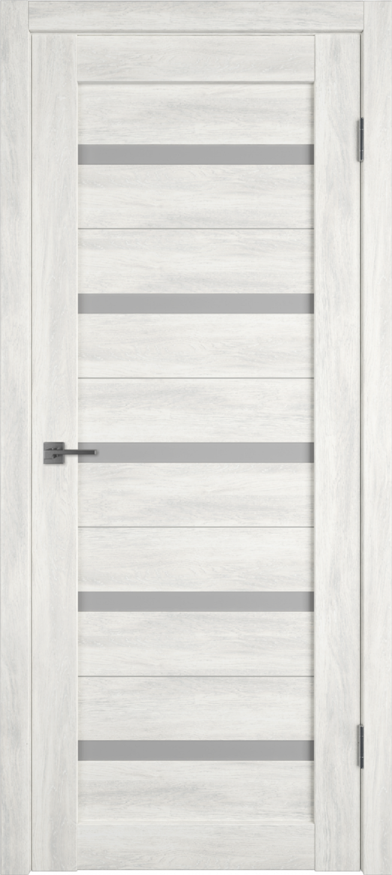 Изображение товара Комплект межкомнатной двери VFD Atum х7 остеклённая 200x60см ПВХ цвет Nord vellum (white cloud) с коробом и наличниками