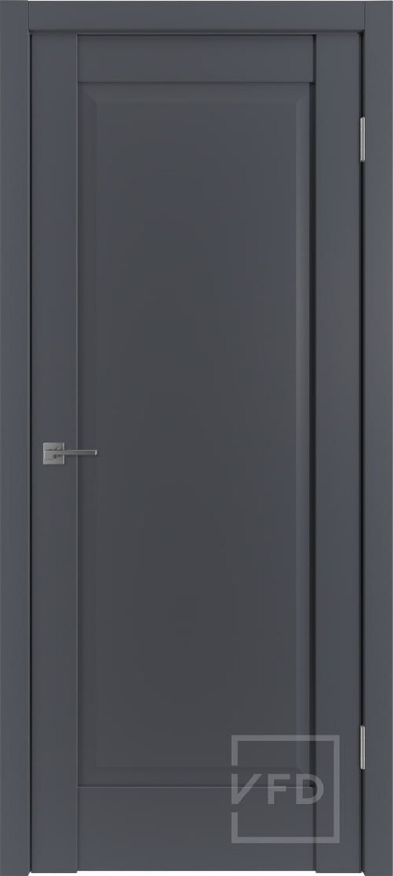 Изображение товара Комплект межкомнатной двери VFD Emalex ER1 глухая 200x60 см ПВХ цвет Onyx