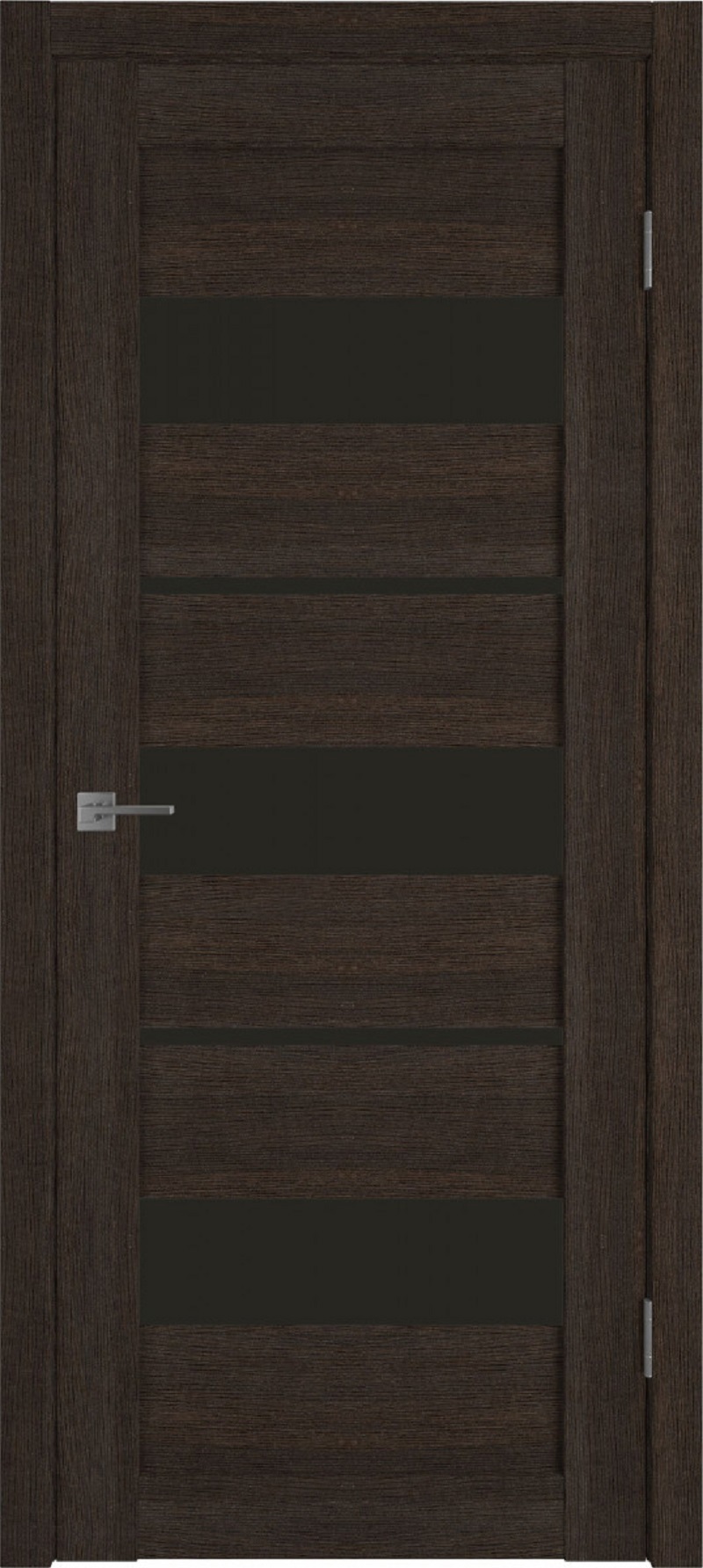 Изображение товара Комплект межкомнатной двери VFD Atum х23 остеклённая 200x80см ПВХ цвет Венге (ультра черное) с коробом и наличниками