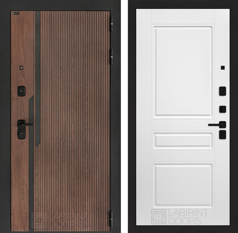 Изображение товара Входная дверь Кармина ДВЕРИ ЛАБИРИНТ с орехом американским и патиной, 205x88 см