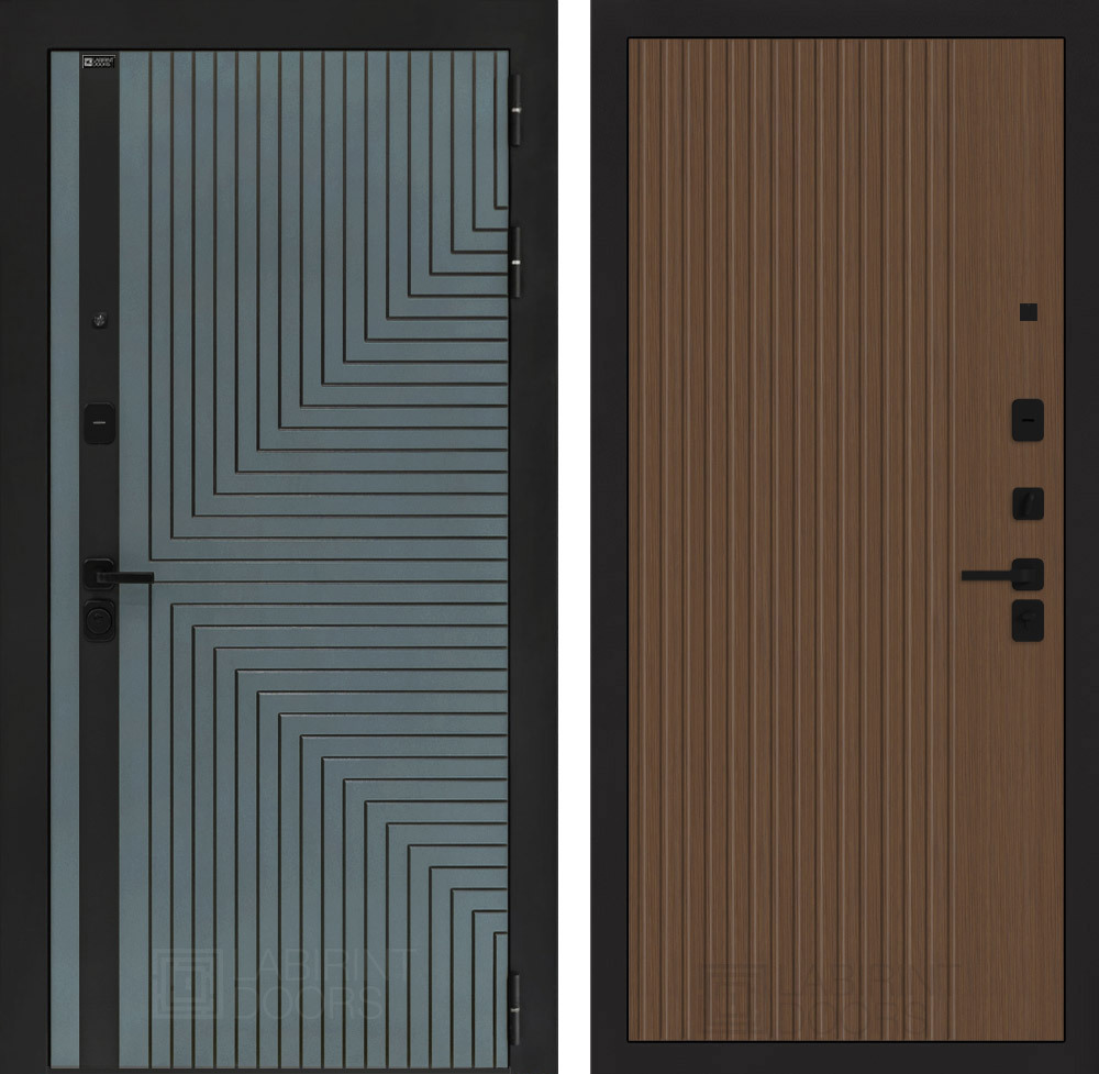 Изображение товара Дверь входная Лабиринт Кредор правый 205x88см цвет серо-зеленый с патиной/дуб кантри темный с панелью П29