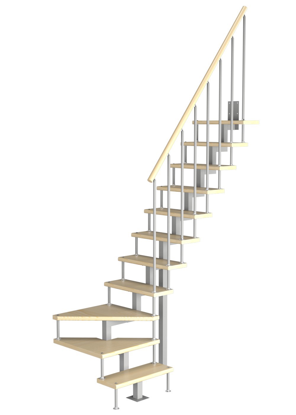 Изображение товара Лестница забежная 90° Компакт-Квадро — модульная 2475–2700 мм