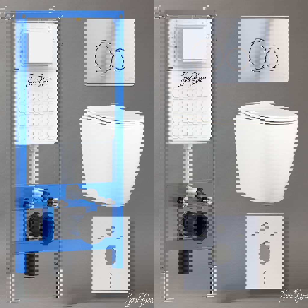 Изображение товара Комплект инсталляция с унитазом Iberica blanca IB001.BLA.234.8131 цвет белый