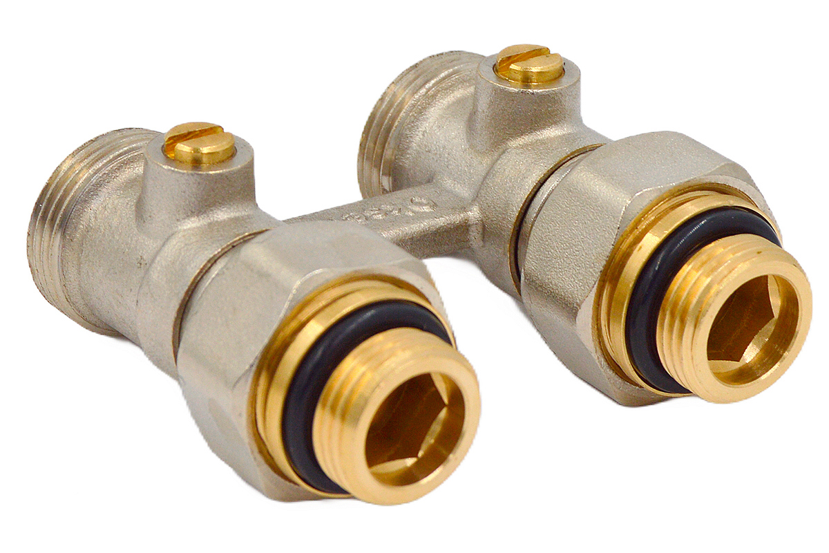 Изображение товара Узел нижнего подключения запорный Н-образный ОксеЛер 1/2x3/4 латунь прямой