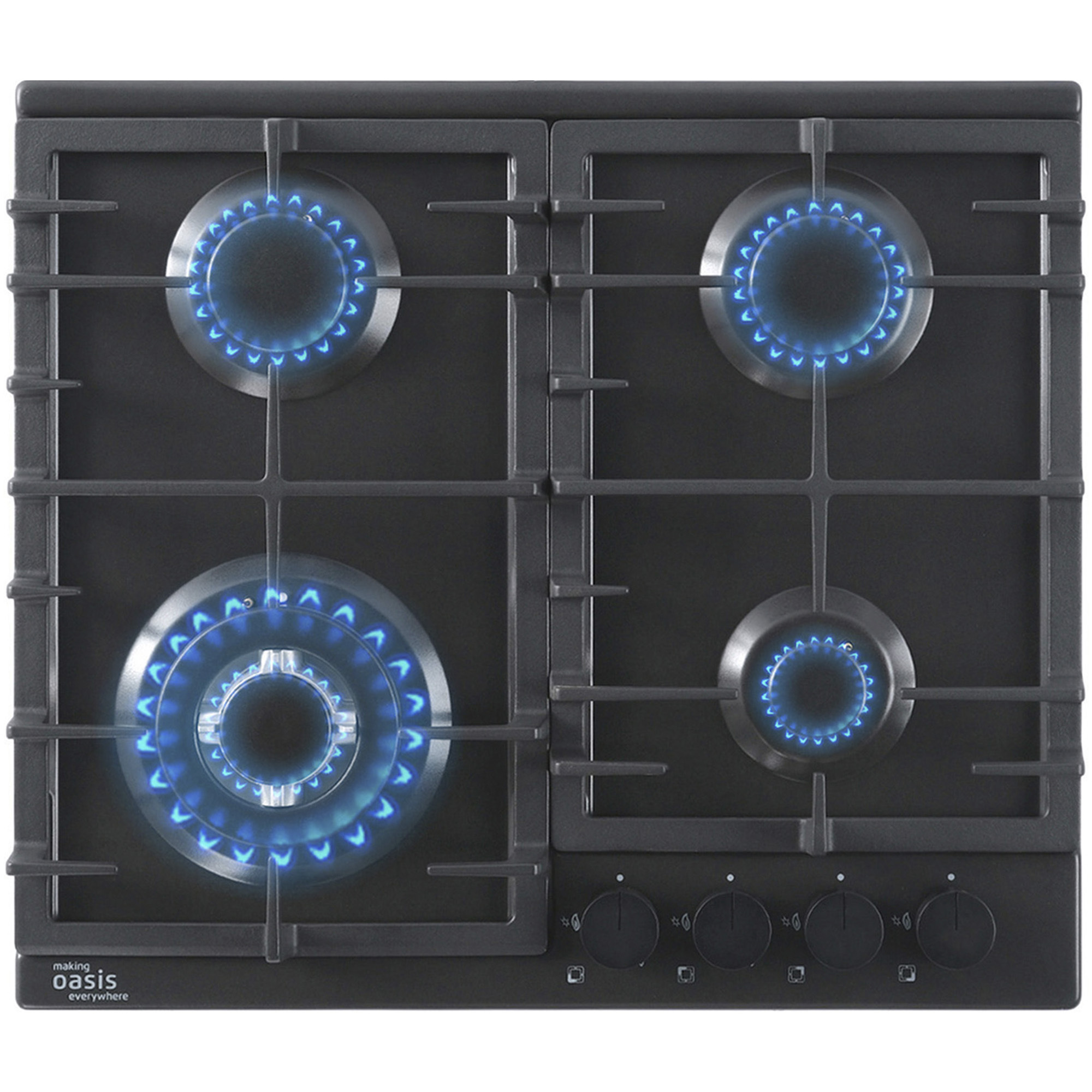 Изображение товара Газовая варочная панель Making oasis everywhere P-MSB 58 см 4 конфорки цвет черный