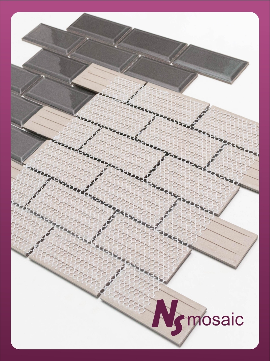 Изображение товара Декоративная керамическая мозаика NSMOSAIC Pr4595-35 NS11PL0060nsk 29.5x29.1см серый глянцевый для 