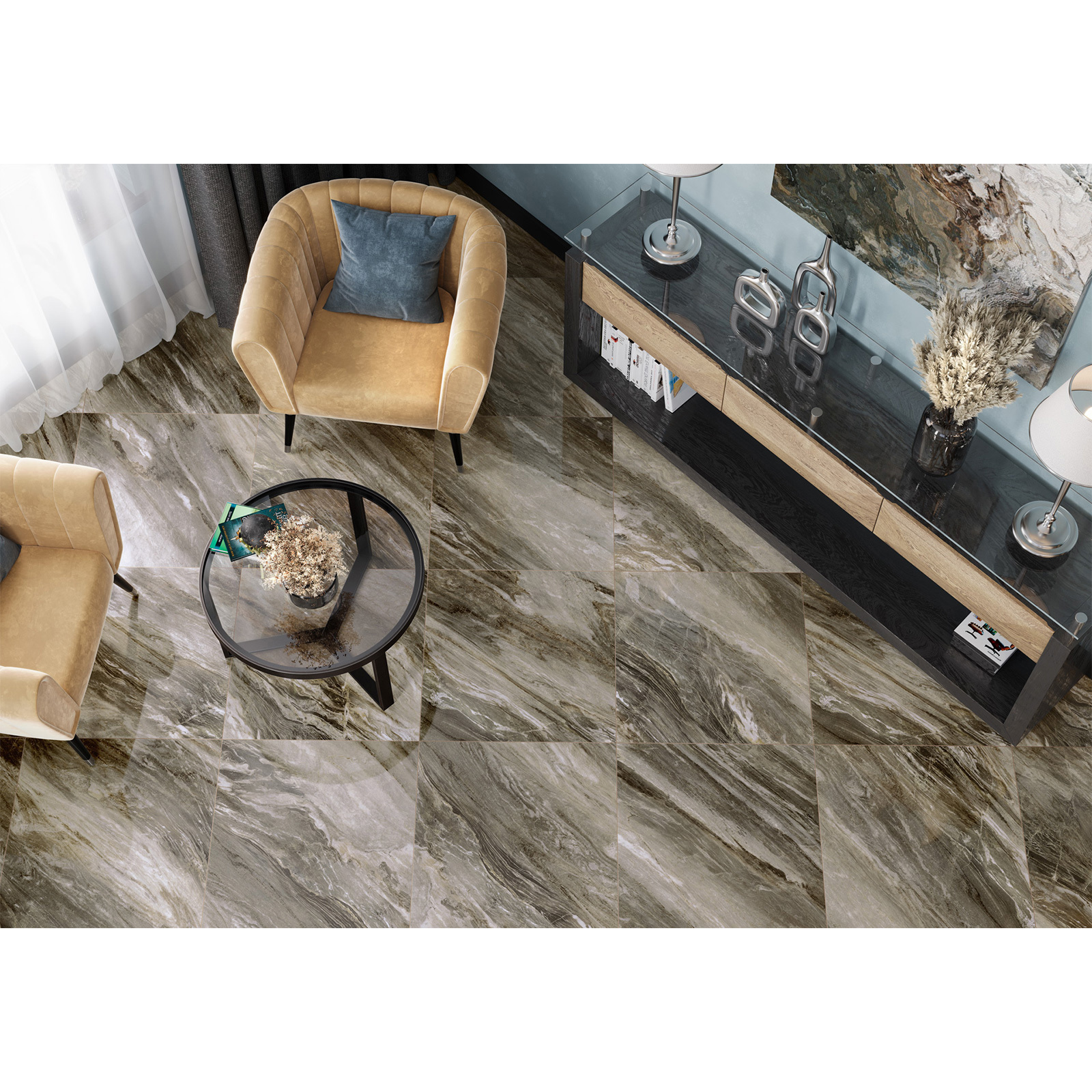 Изображение товара Керамогранит Lcm Davinci Gold 60x60 см молочный шоколад, полированный, индия