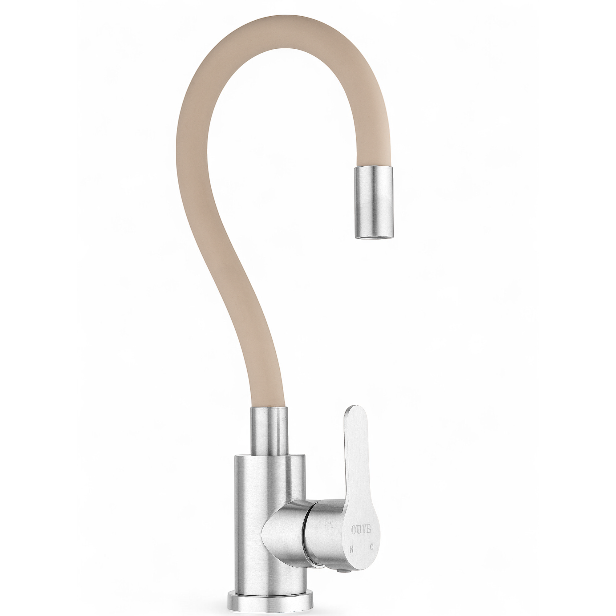 Изображение товара Смеситель для кухни Oute T40193B-6 гибкий излив 25.5 см цвет бежевый, сатин