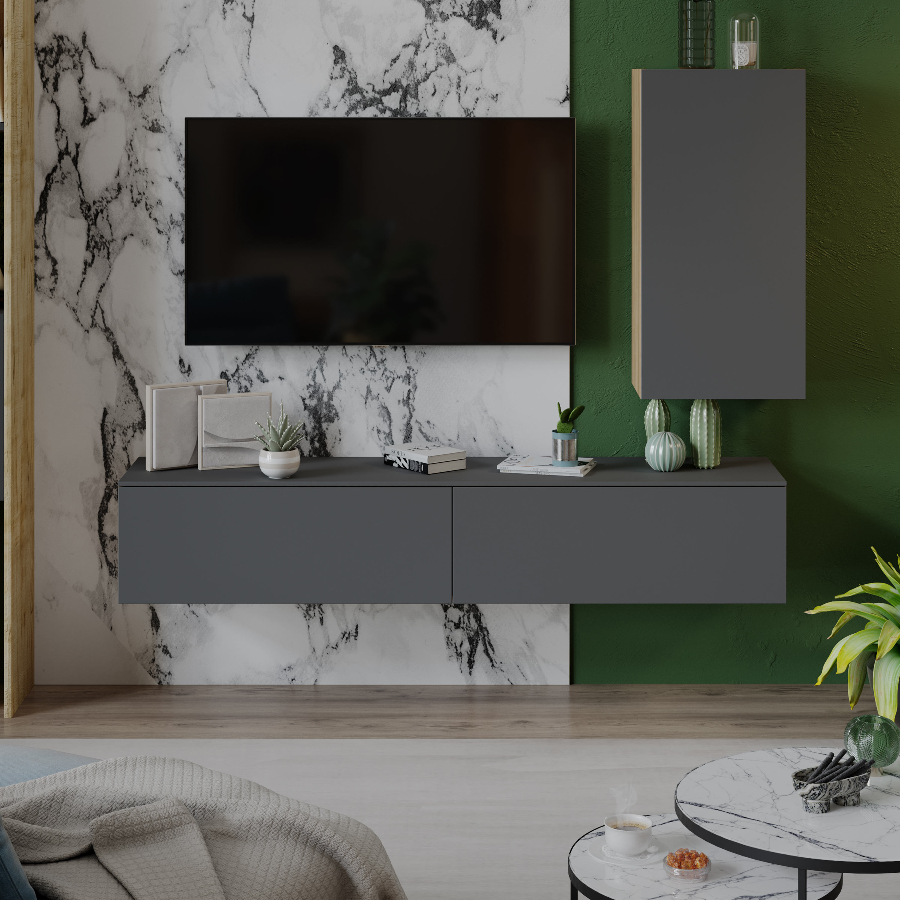 Изображение товара Модульная стенка Трия 180x123x37 см софт-качество