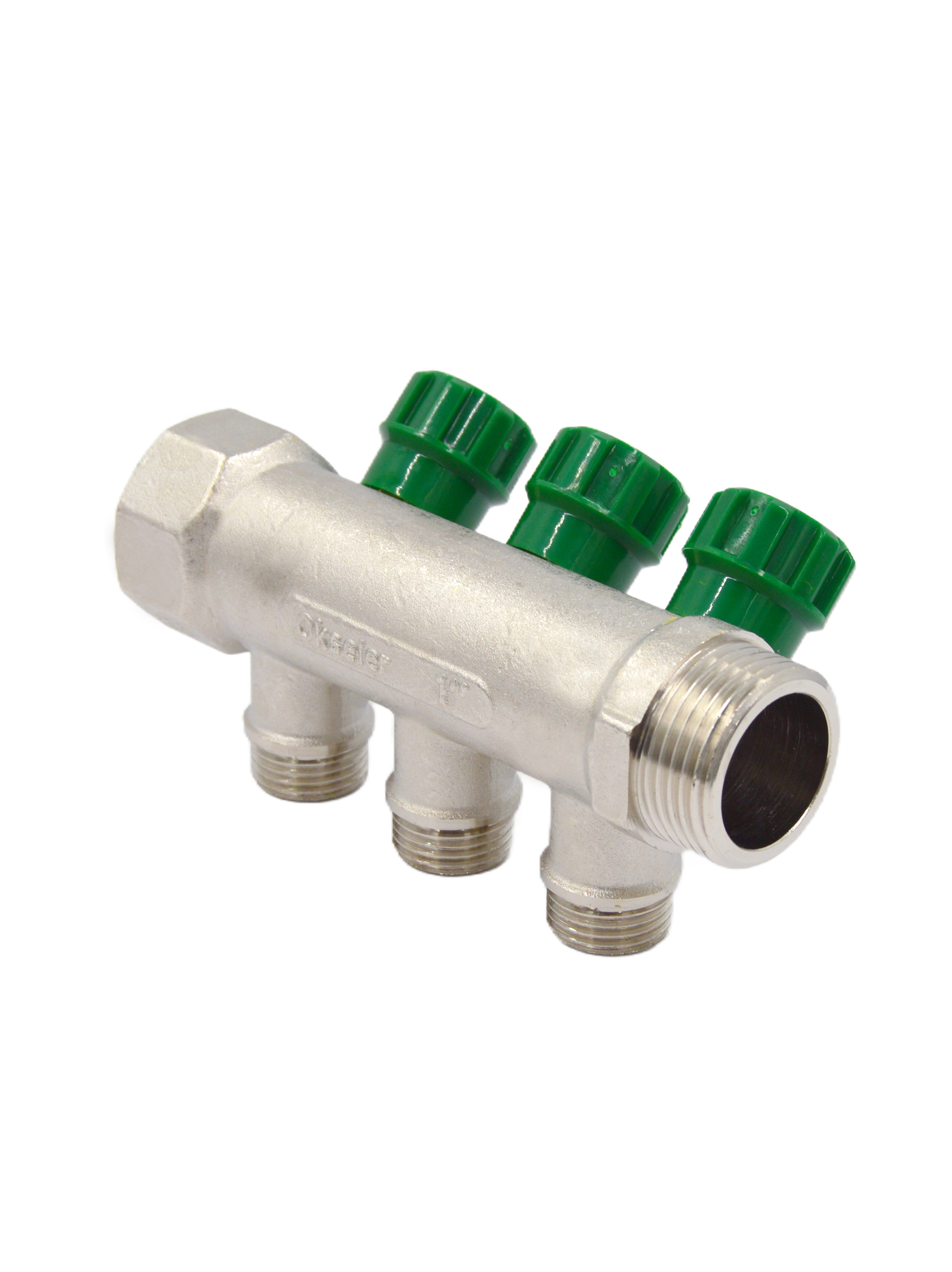 Изображение товара Коллектор распределительный Okseler oks00379 1x1/2 евроконус 3 выхода латунь