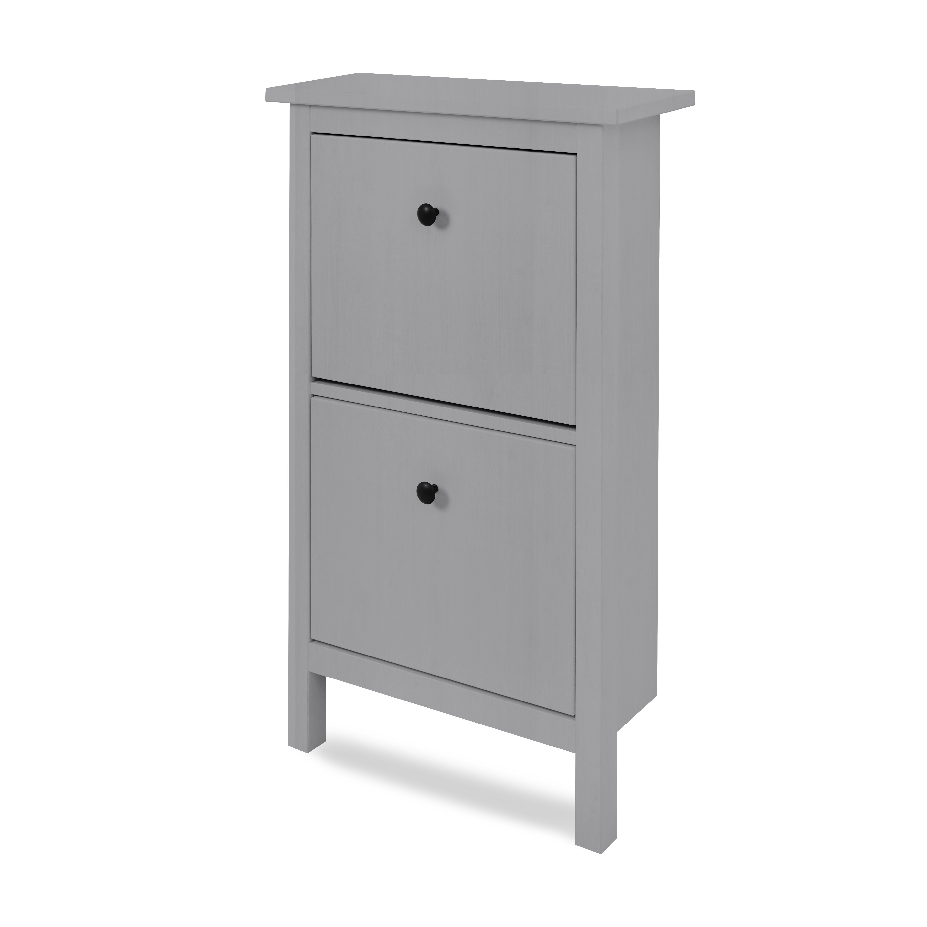 Изображение товара Банкетка для обуви Кымор 59х101х22 см из массива сосны серого цвета