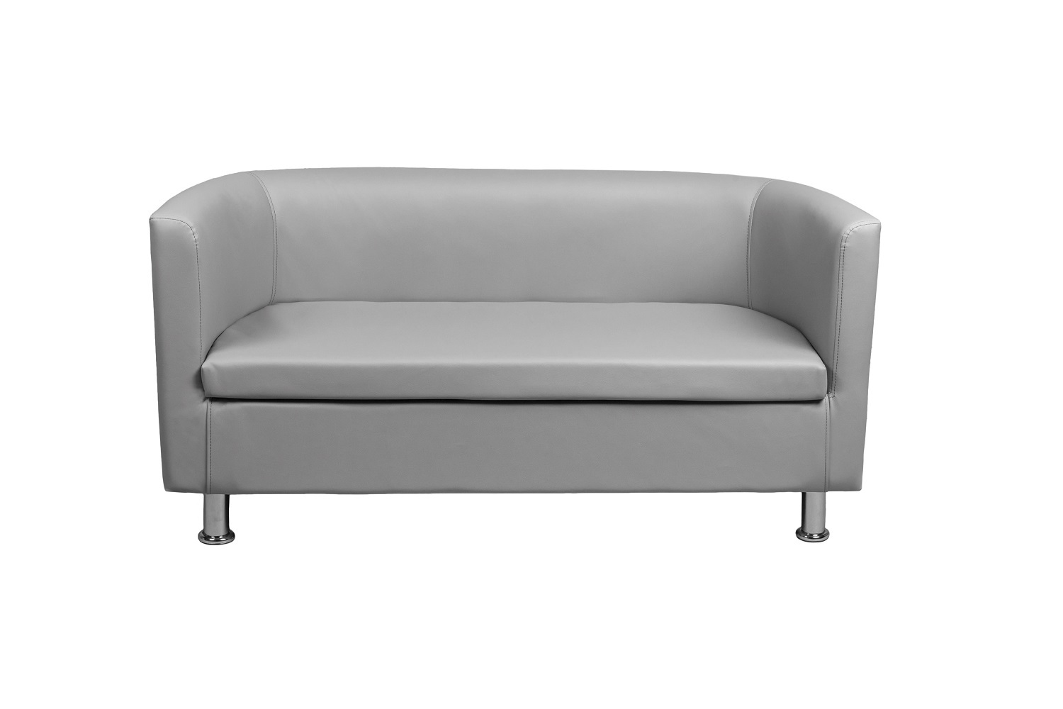 Изображение товара Диван прямой Марс 132x65x62 см эко-кожа серый для офиса и дома