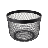 Изображение товара Металлическая корзина для хранения Уют 12 л черная, круглая, 26 см