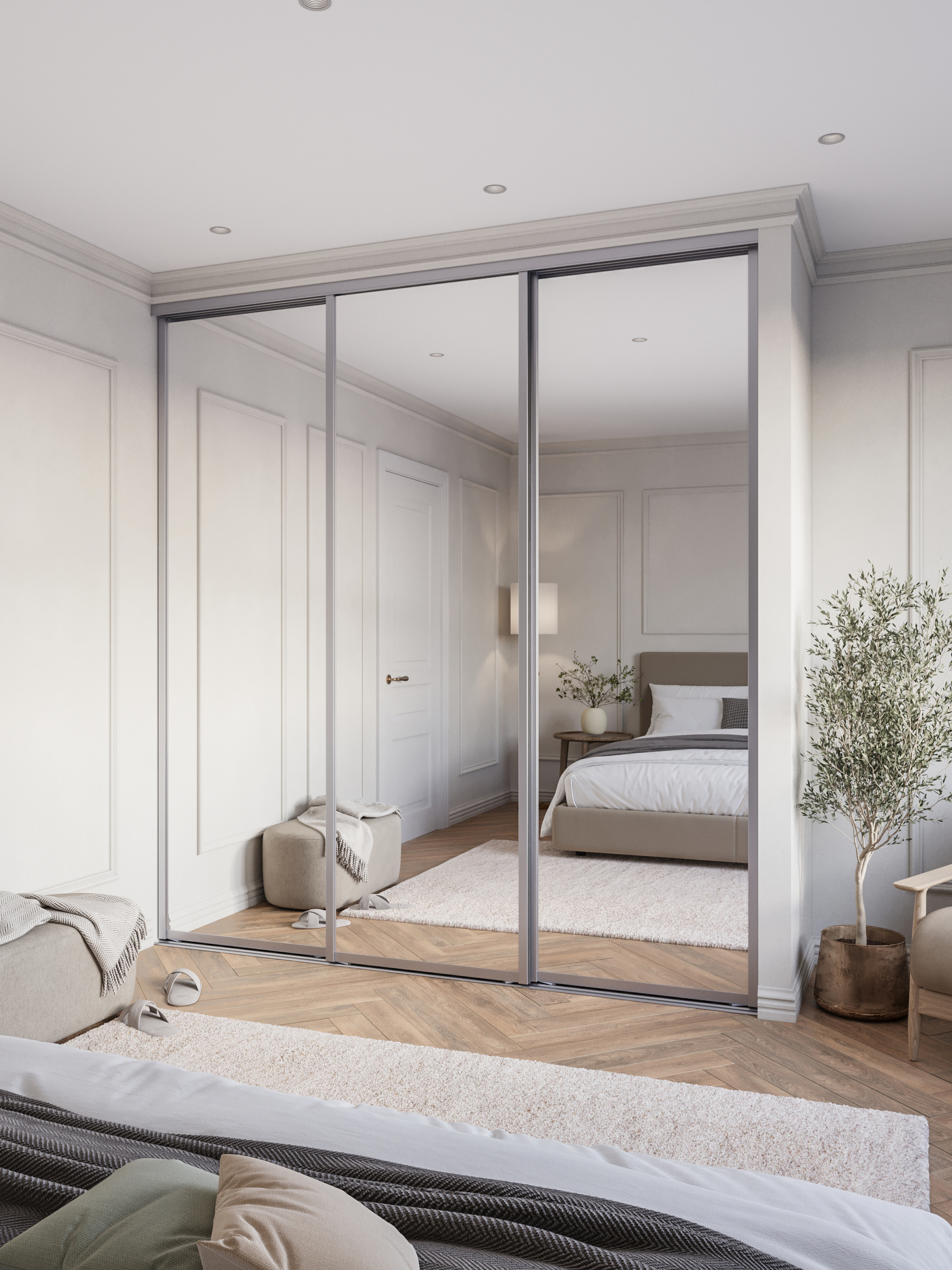 Изображение товара Дверь-купе из алюминиевого профиля с зеркалом 65x245.5 см модель DKP65/245.Z