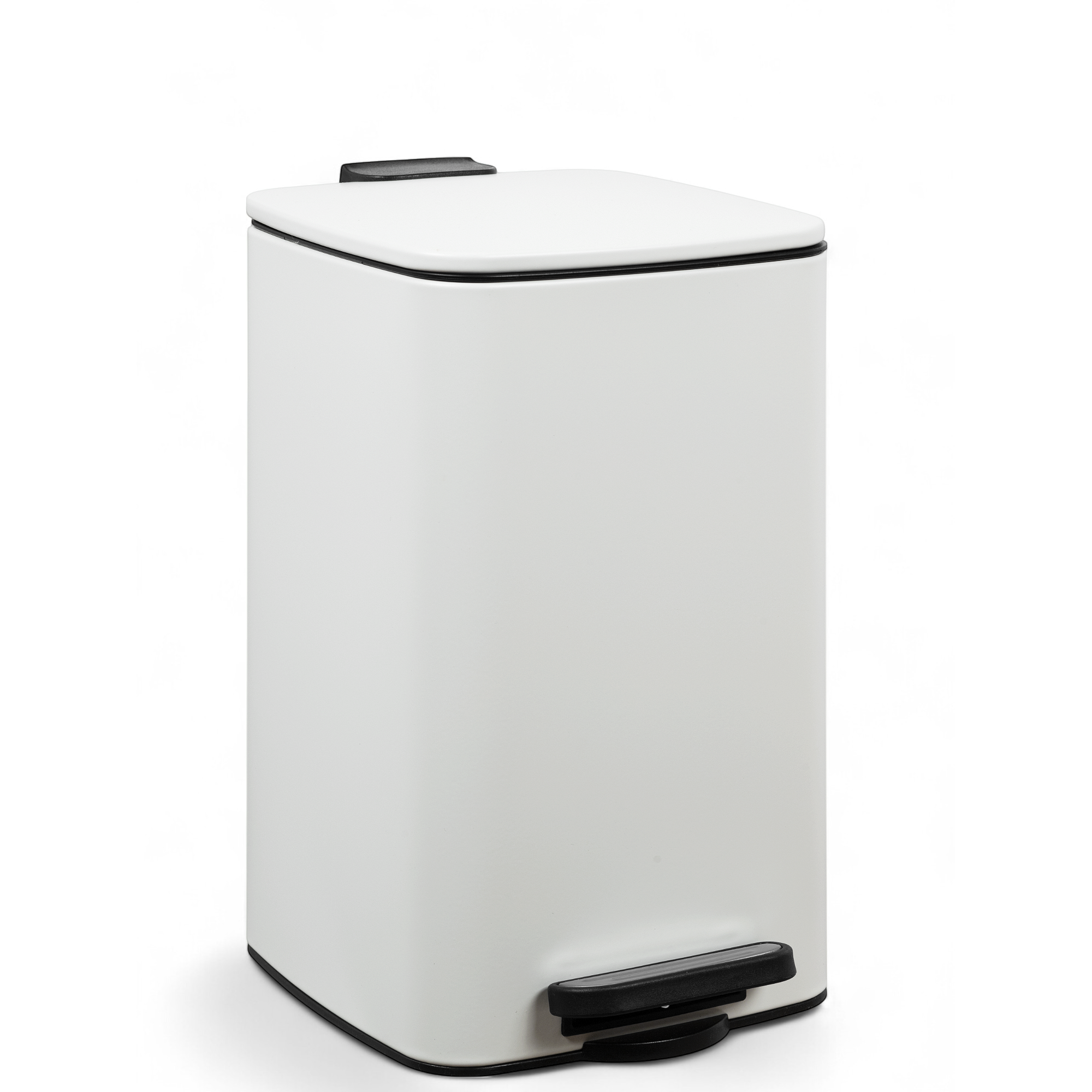 Изображение товара Мусорное ведро с педалью MiaMark 8 л нержавеющая сталь белое матовое