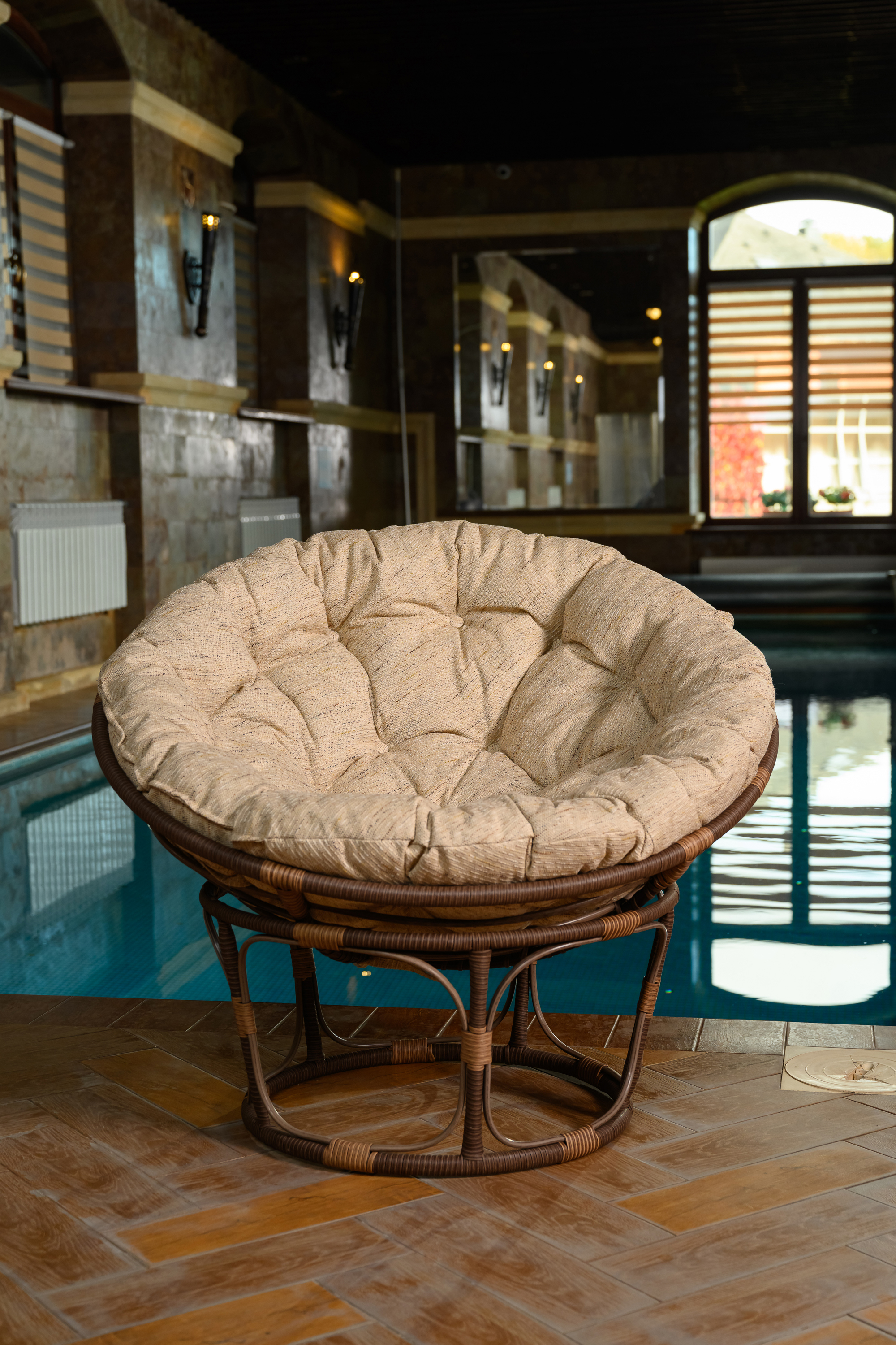 Изображение товара Кресло садовое Bigarden БГ-П-К из ротанга с подушкой коричневое