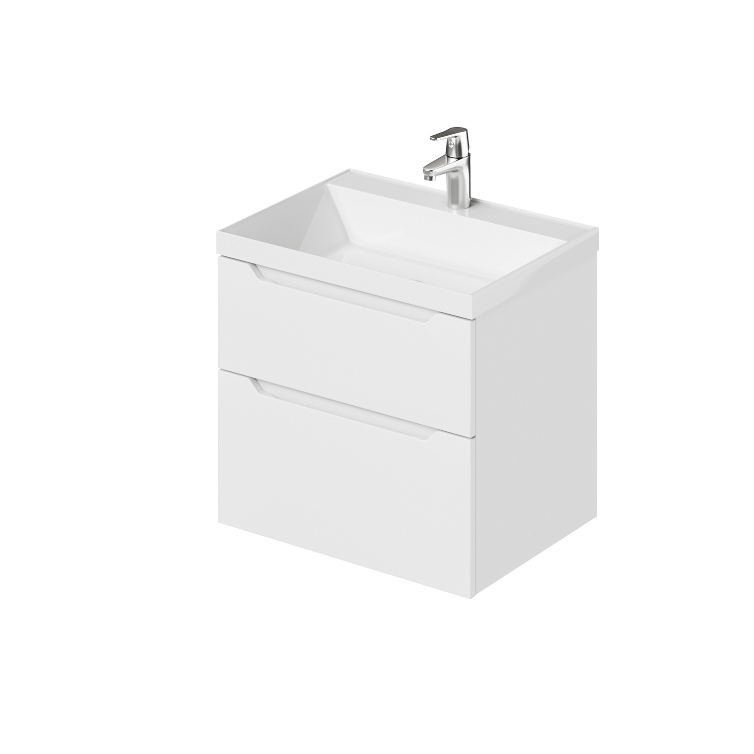 Изображение товара Тумба под раковину Итана 60см с раковиной белый глянец Россия