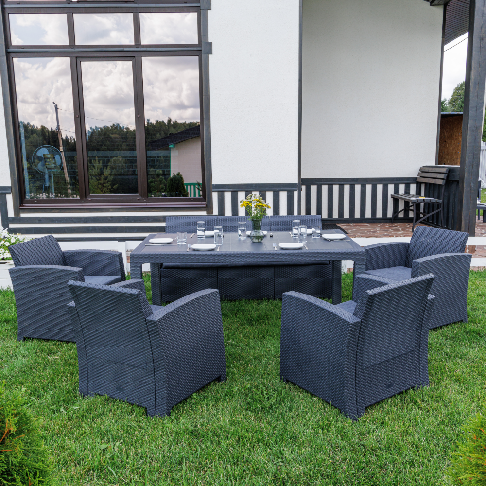 Изображение товара Набор садовой мебели Royal family Lana Dining L 6 предметов графит Пластик