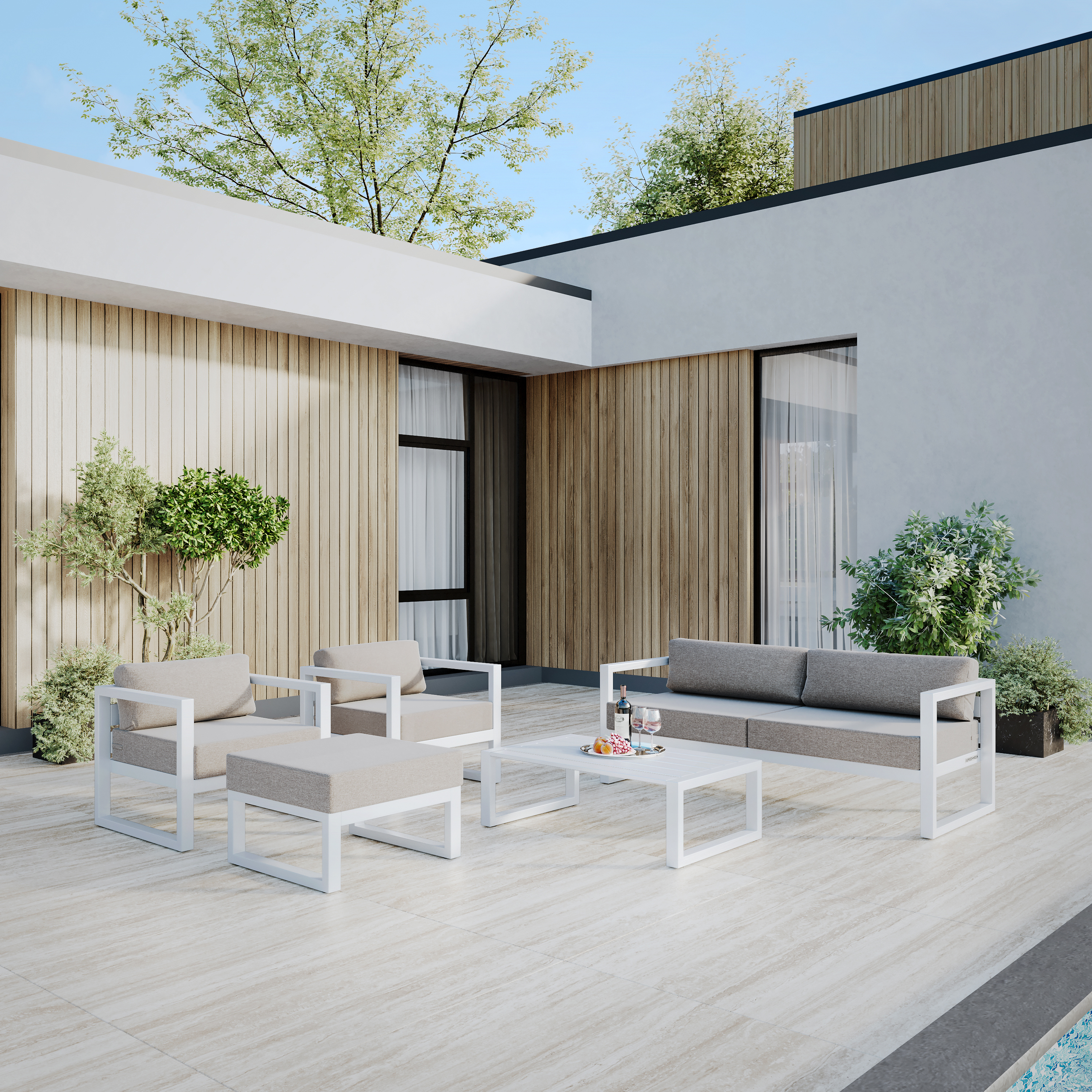 Изображение товара Набор садовой мебели Greenween Capri 5 предметов белого цвета