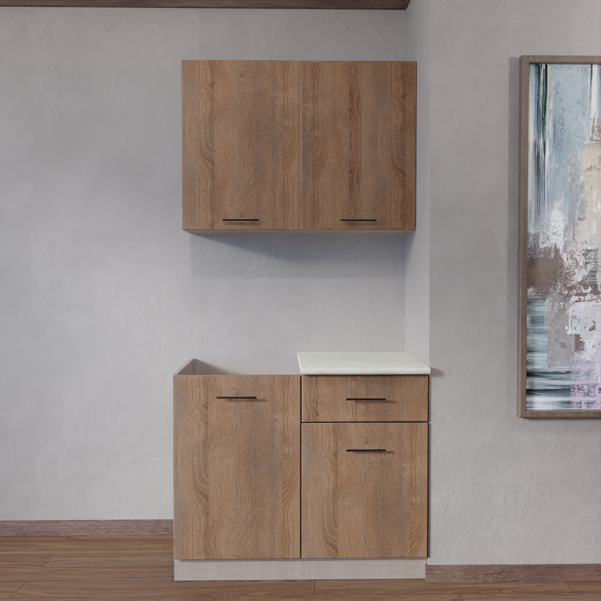 Изображение товара Кухонный гарнитур Vesta Арися 1м ЛДСП дуб сонома комплект мебель для кухни