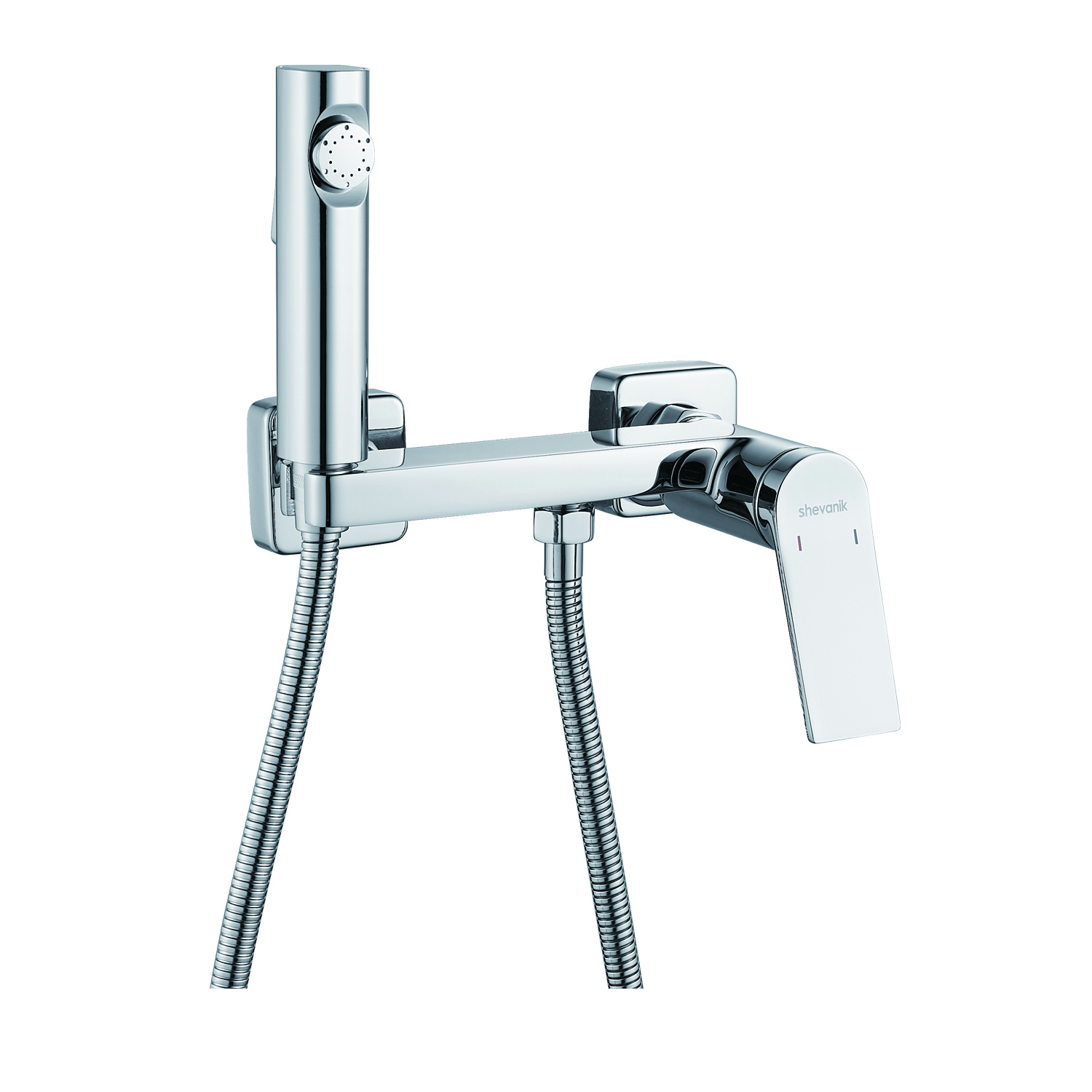 Изображение товара Гигиенический душ со смесителем Shevanik S41 хромированный 120 см шланг и латунь