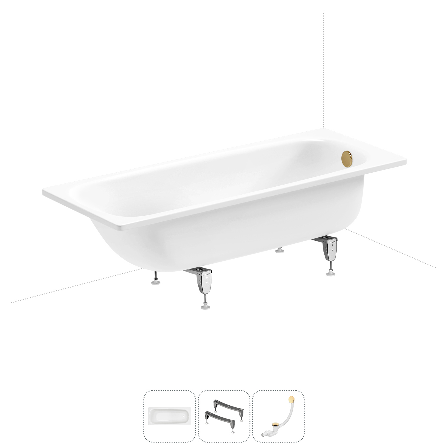 Изображение товара Стальная ванна прямоугольная Sanitana BLB Universal 170x75 см с шумоизоляцией