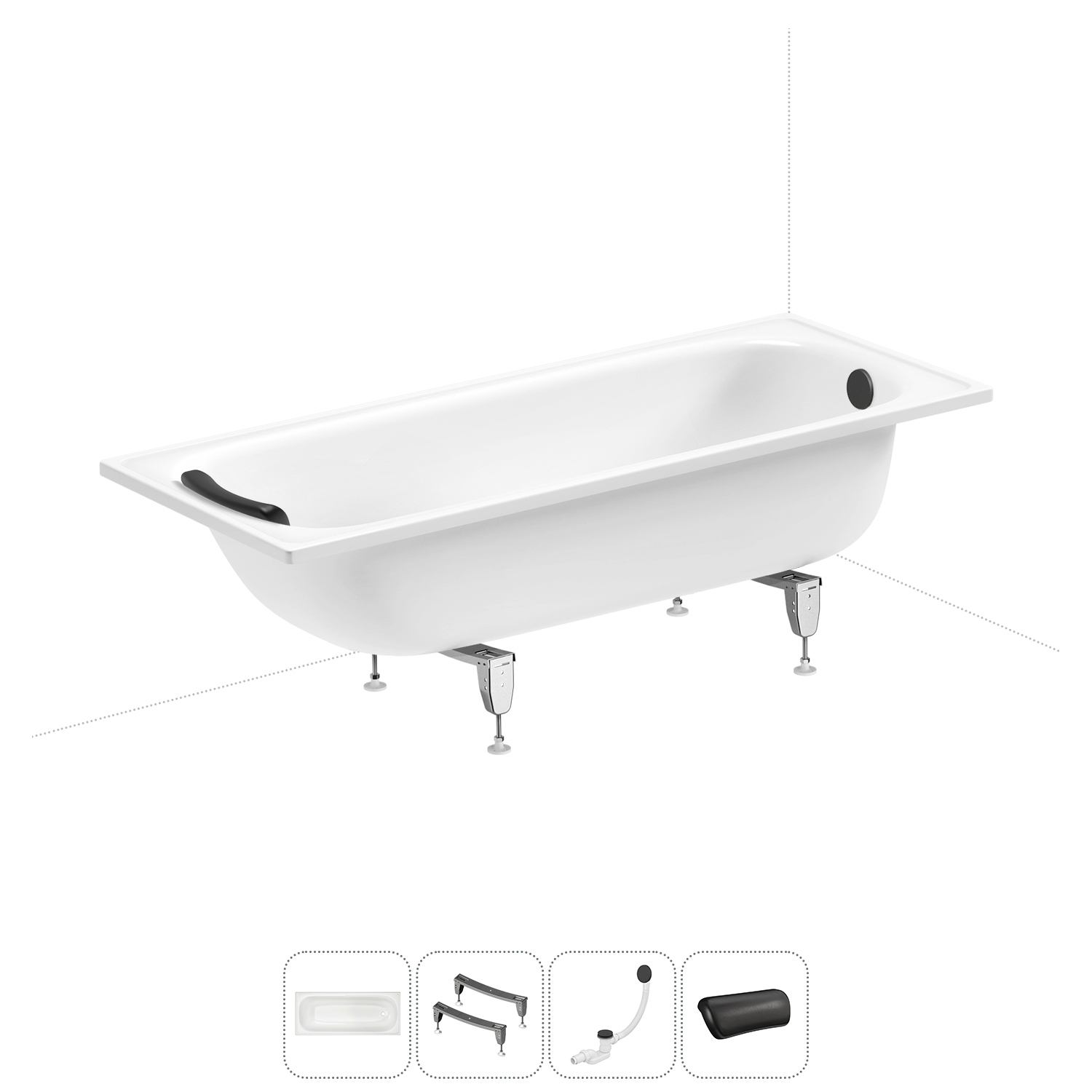 Изображение товара Стальная ванна Sanitana BLB Europa 170x70 см с ножками и сливом-переливом