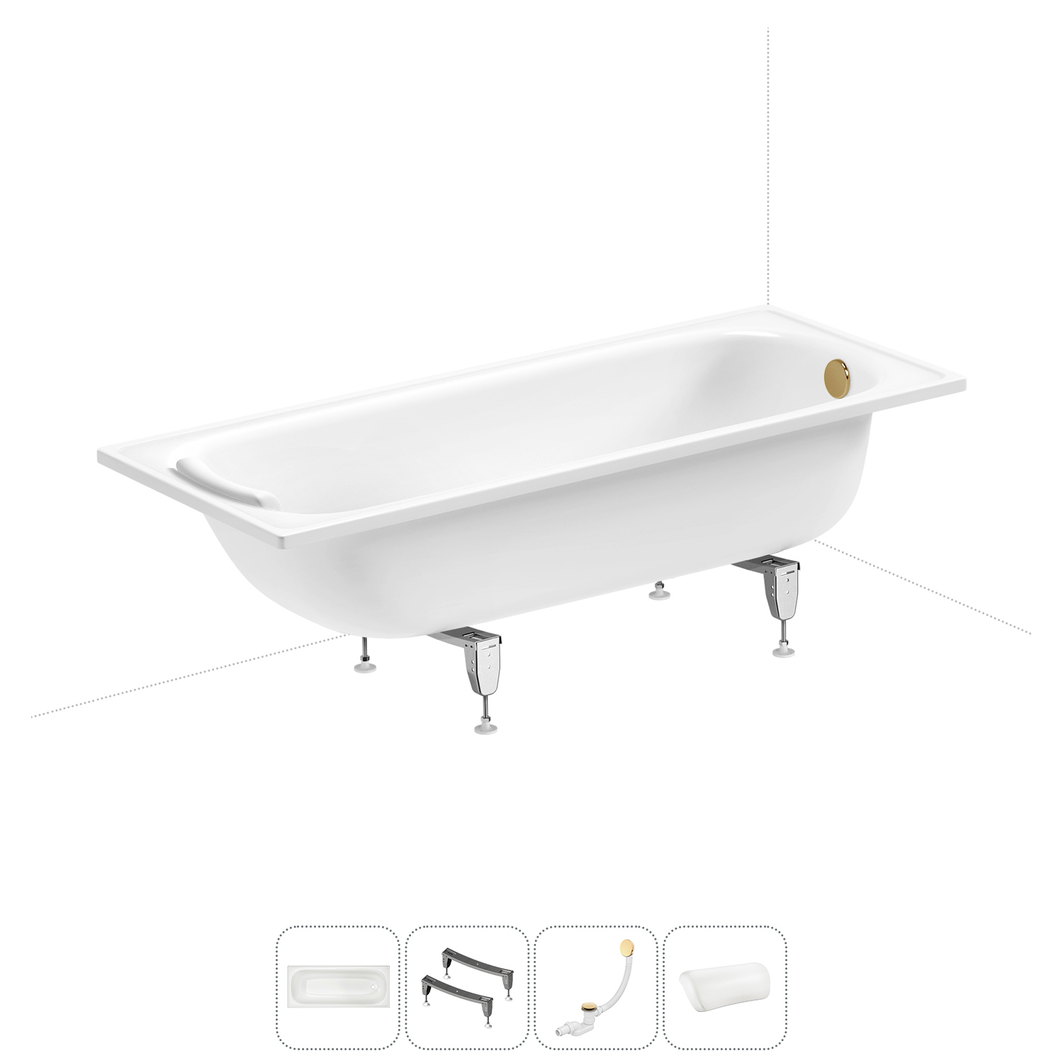 Изображение товара Ванна из стали Sanitana BLB Europa 170x70 см с ножками и сливом-переливом