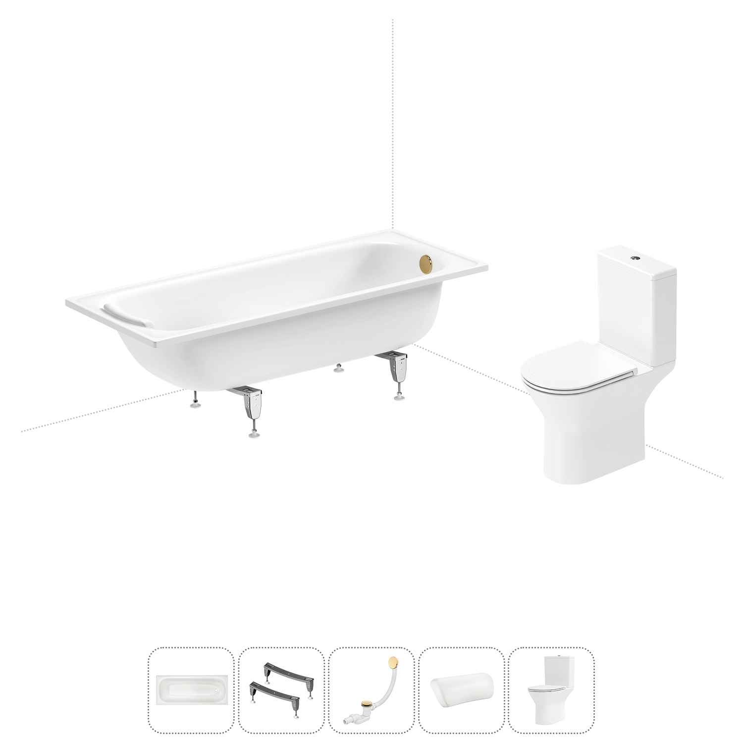 Изображение товара Ванна Sanitana BLB Europa 170x70 см с унитазом Lavinia Boho