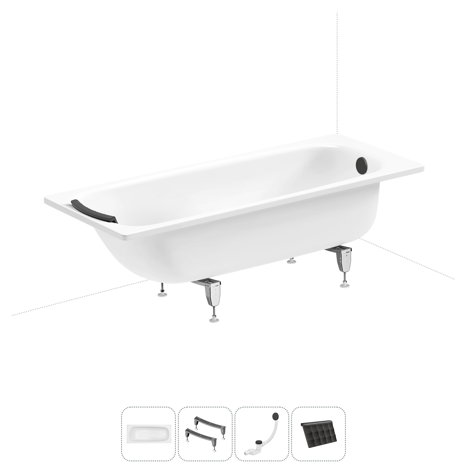 Изображение товара Стальная ванна Sanitana BLB Universal 170x70 см с шумоизоляцией и подголовником