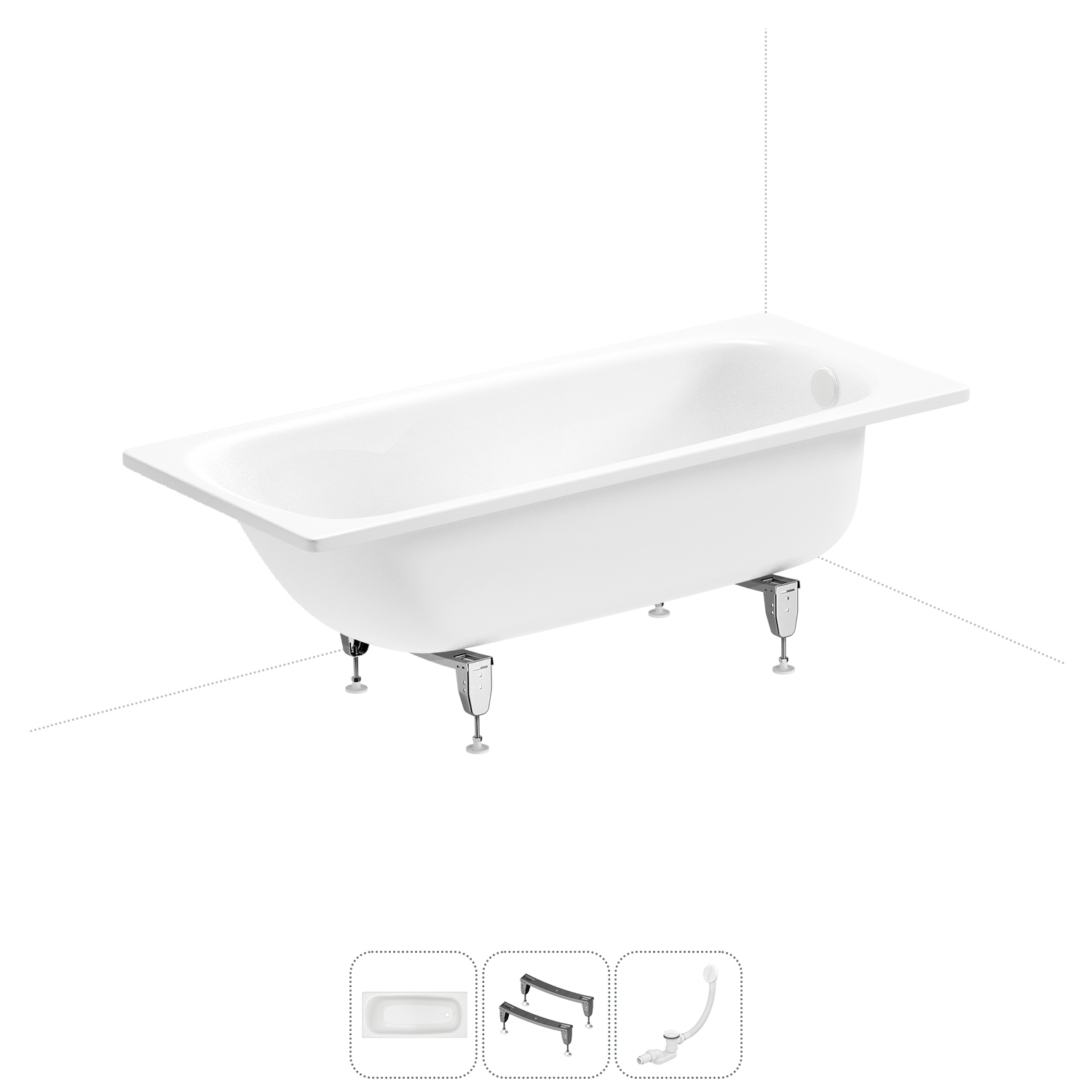 Изображение товара Ванна SANITANA BLB Universal S398025AH000000 160x70 см со слив-переливом и ножками