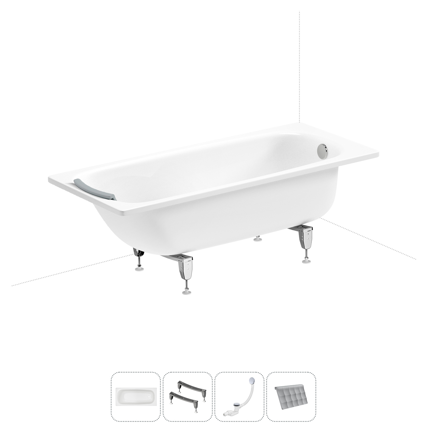 Изображение товара Ванна из стали Sanitana BLB Universal 160x70 см с шумоизоляцией и сливом