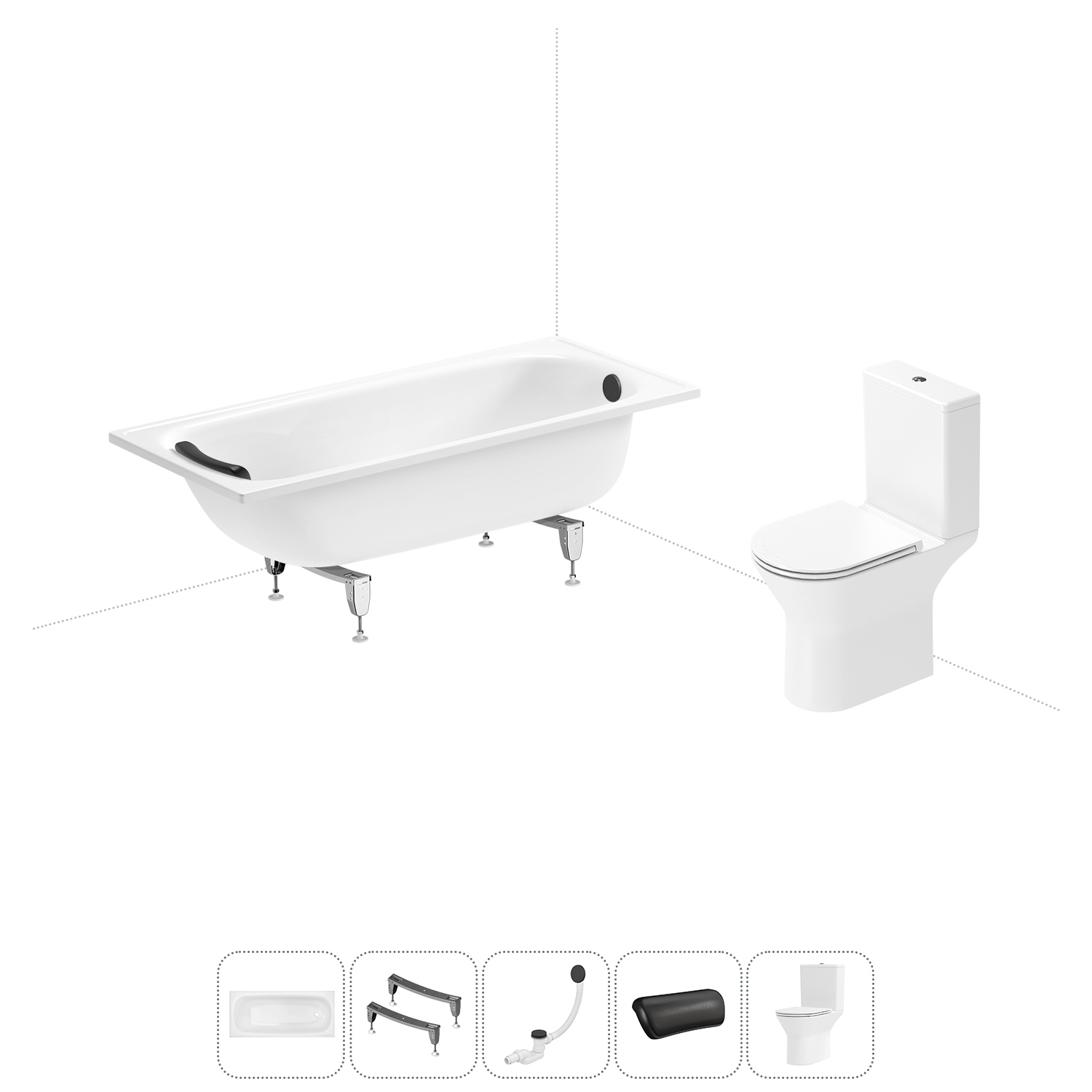 Изображение товара Ванна Sanitana BLB Europa 20220647R прямоугольная сталь 160x70 см с напольным унитазом