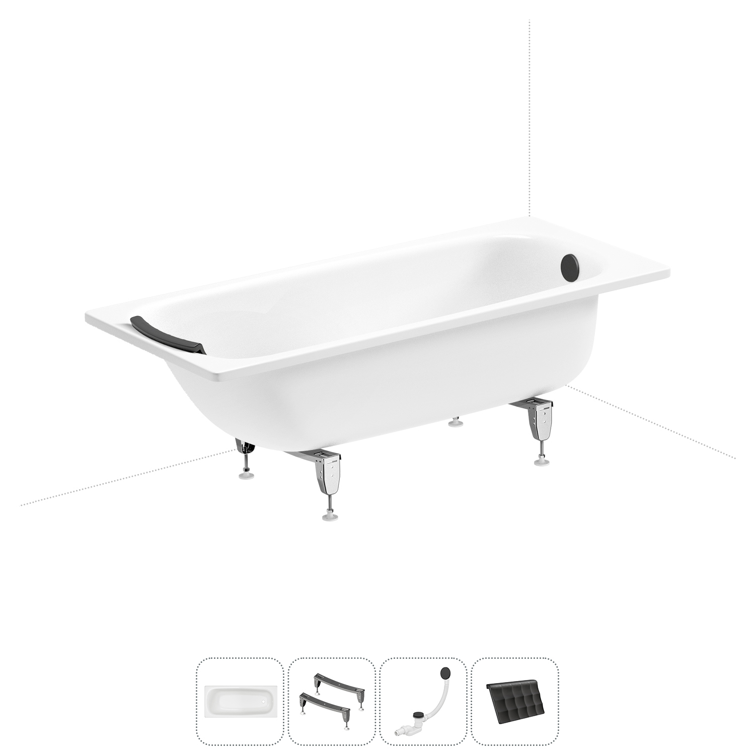 Изображение товара Стальная прямоугольная ванна Sanitana BLB Universal 160x70 см, гидроизоляция
