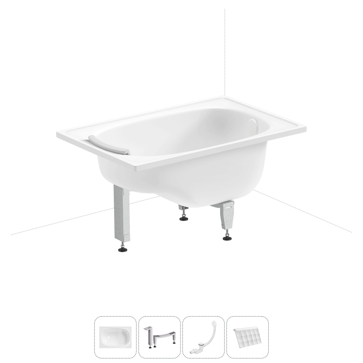 Изображение товара Ванна Sanitana BLB Europa Mini 105x70 см с сиденьем и ножками
