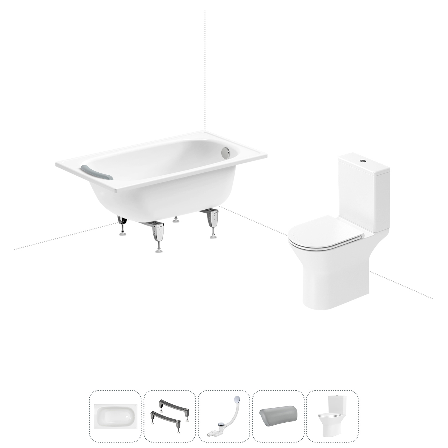 Изображение товара Ванна Sanitana BLB Europa 105x70 см из стали с унитазом