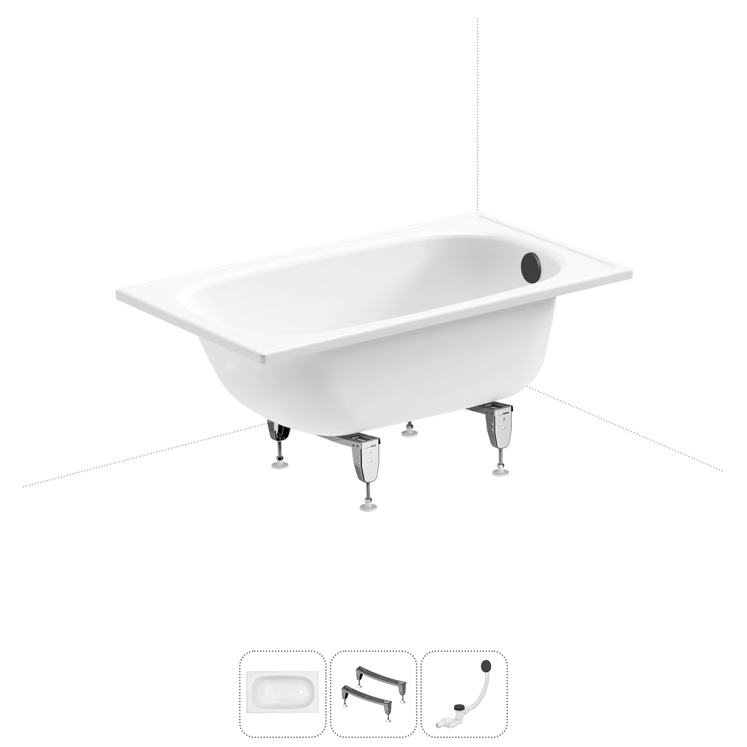 Изображение товара Ванна SANITANA BLB Europa S30000712000000 Прямоугольная сталь 120x70 см