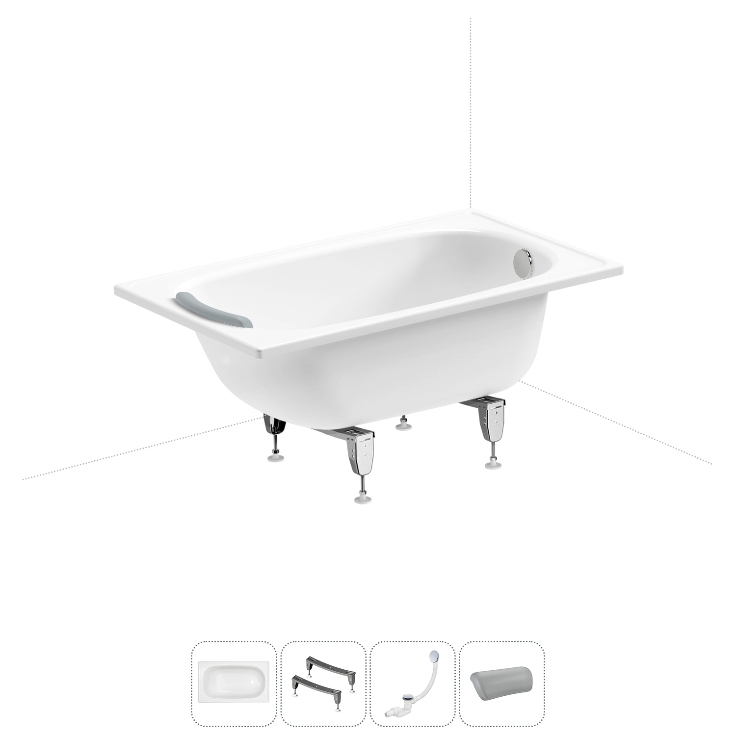 Изображение товара Ванна Sanitana BLB Europa 120x70 см с подголовником и сливом